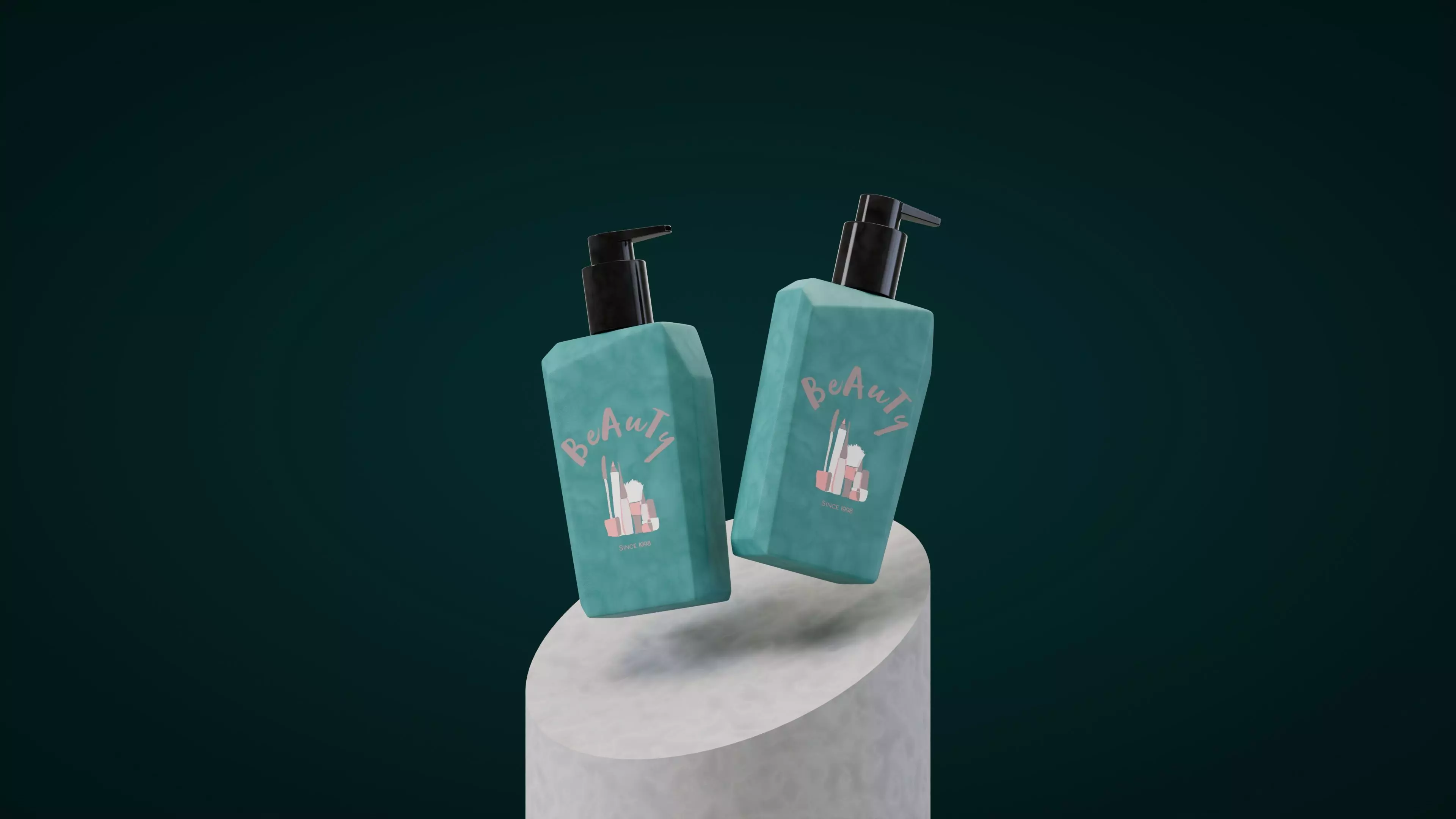 Cosmetic Container Low-poly 3D model_0