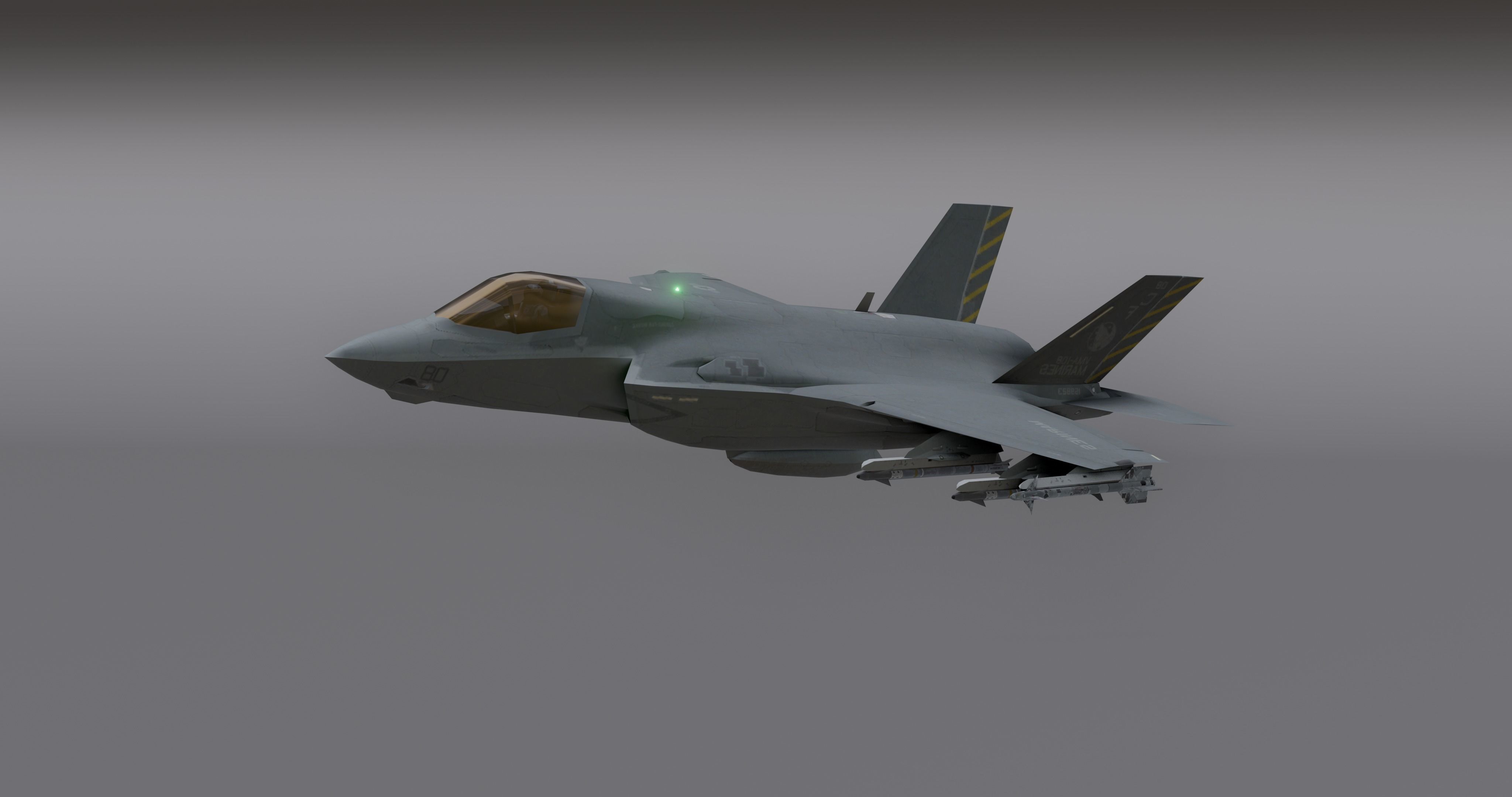 F35 -Bomber Fighter Jet Low-poly 3D model_13