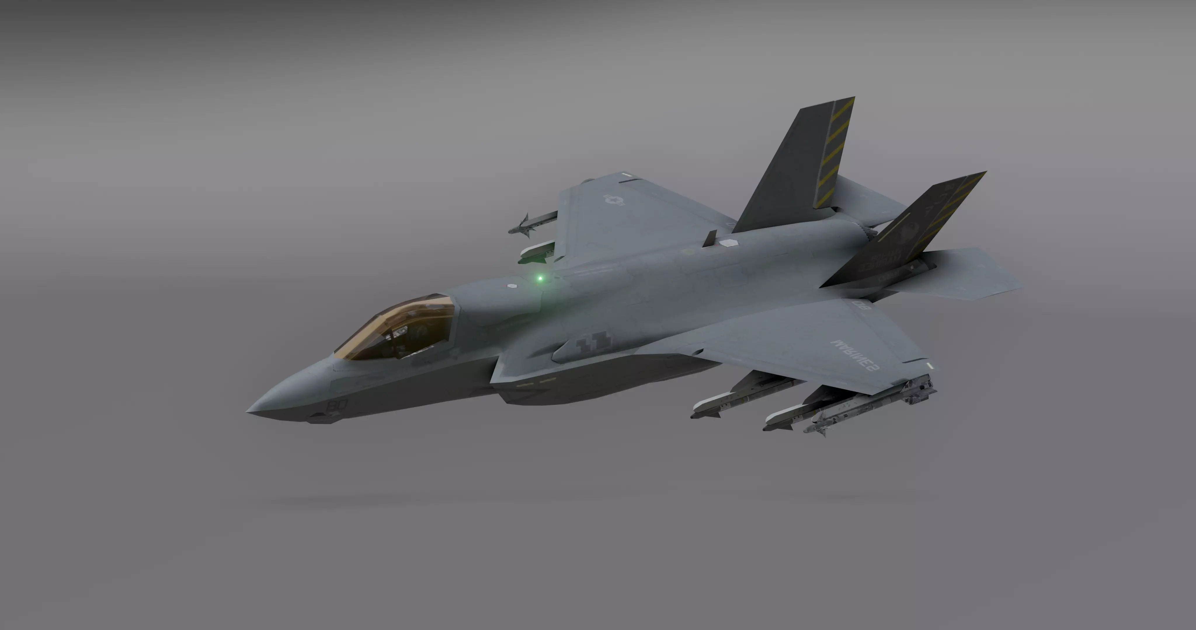 F35 -Bomber Fighter Jet Low-poly 3D model_0