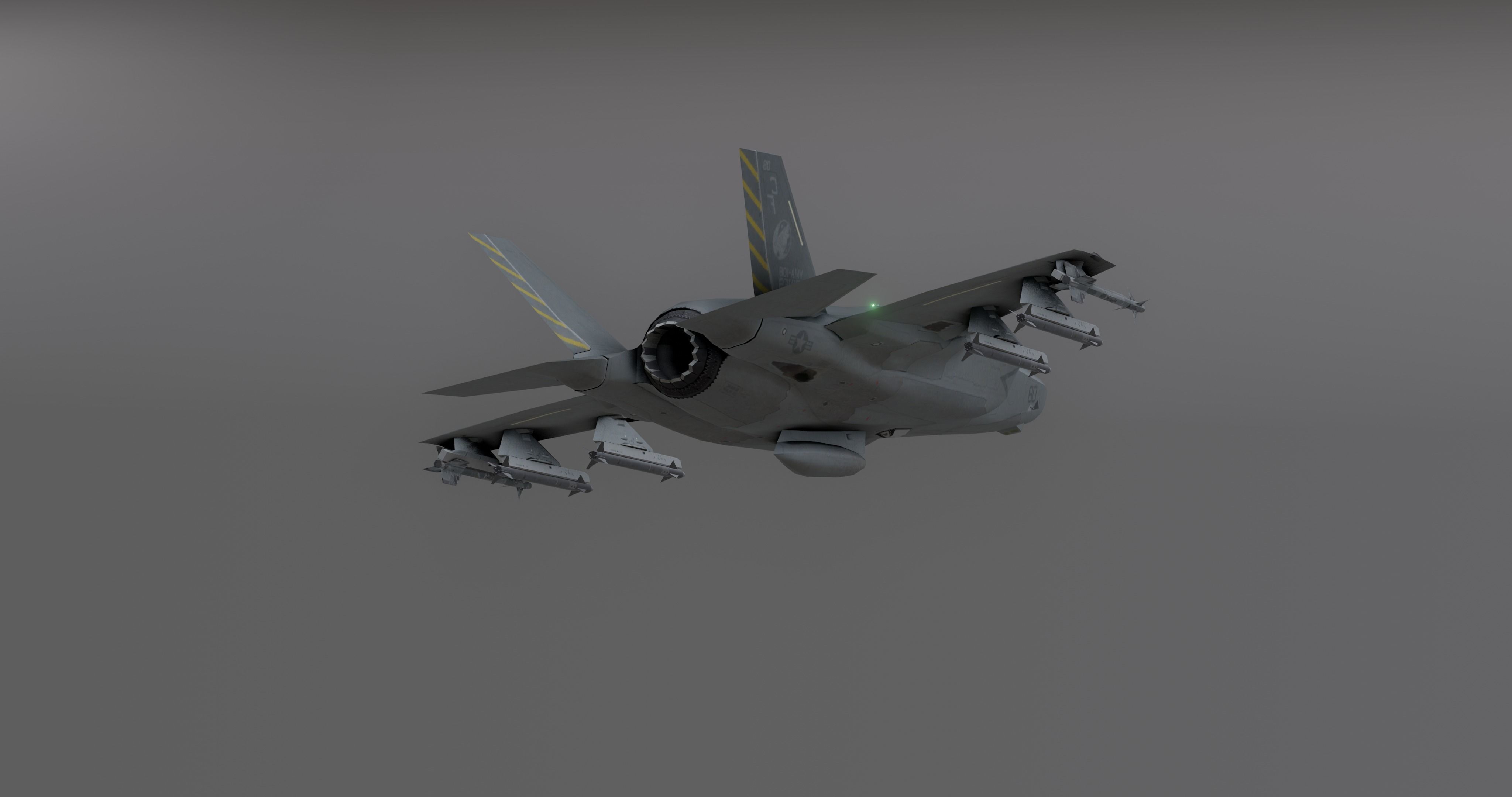 F35 -Bomber Fighter Jet Low-poly 3D model_8