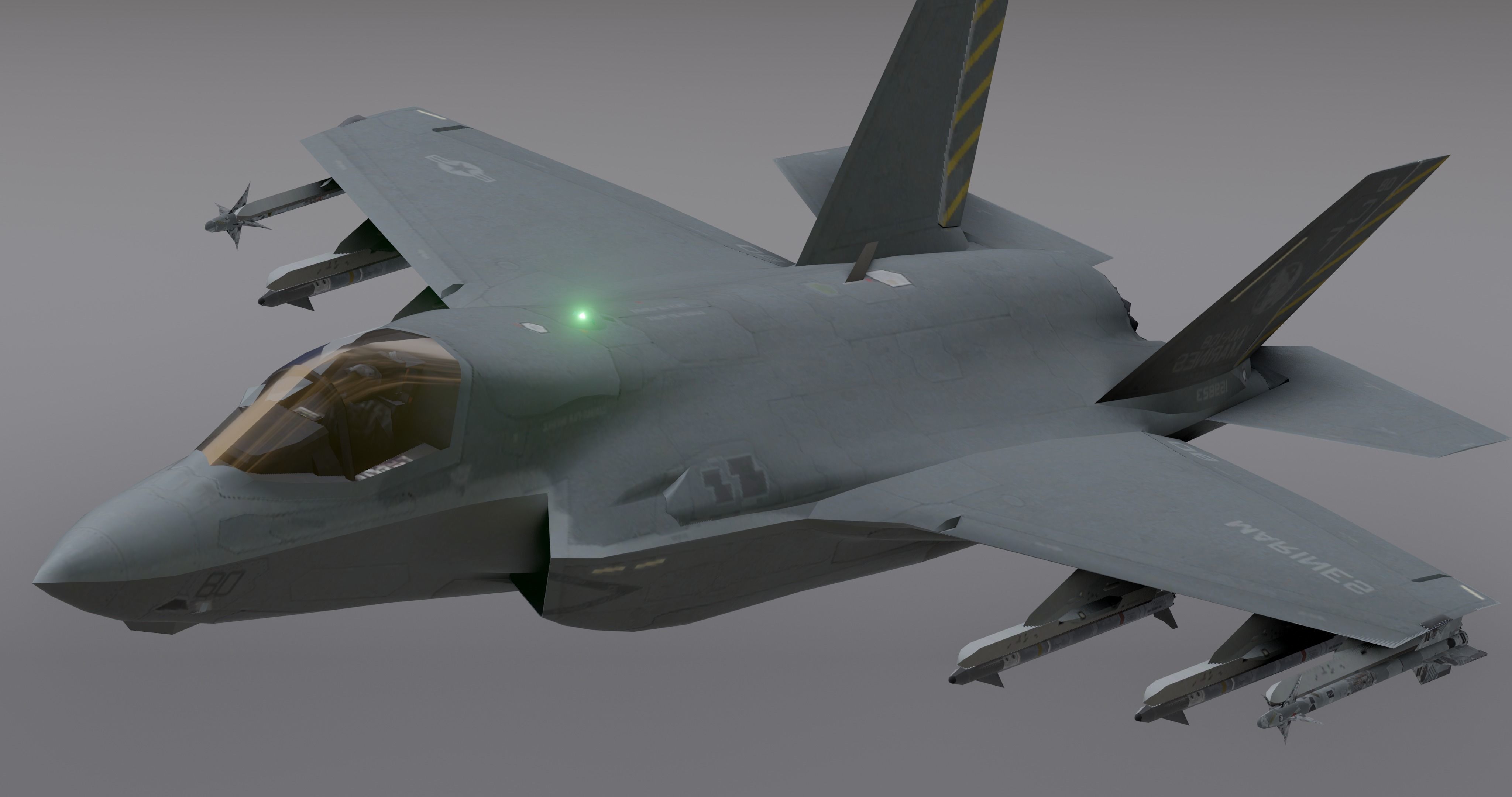 F35 -Bomber Fighter Jet Low-poly 3D model_15