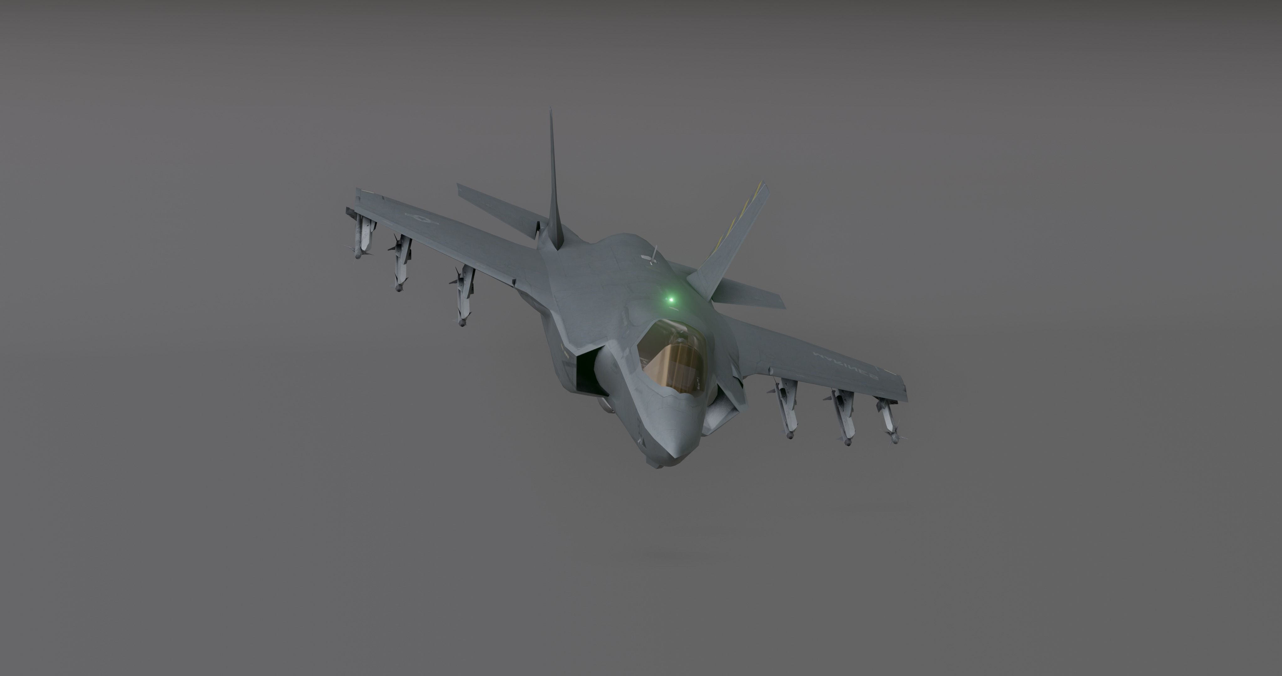 F35 -Bomber Fighter Jet Low-poly 3D model_4