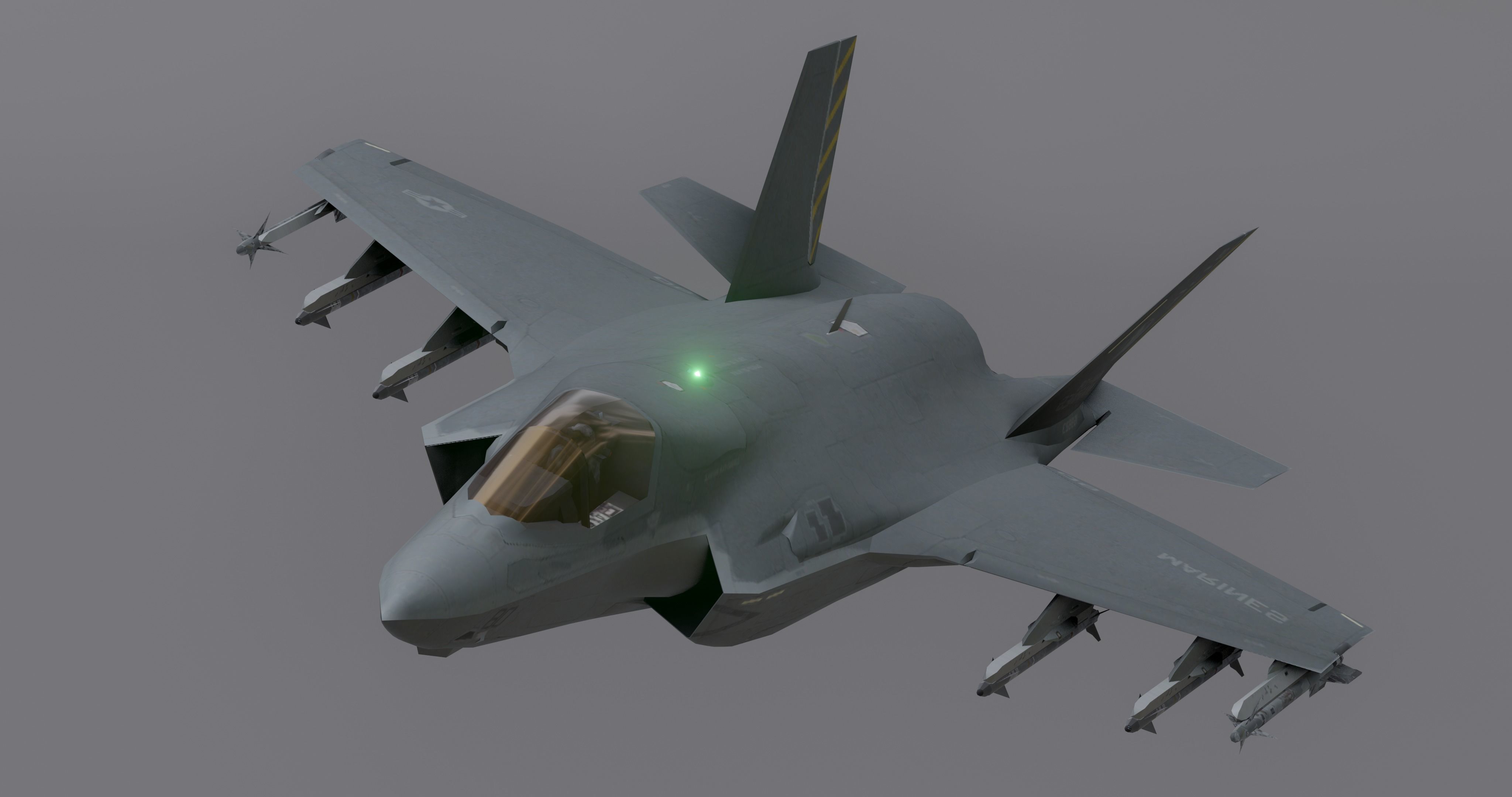 F35 -Bomber Fighter Jet Low-poly 3D model_17