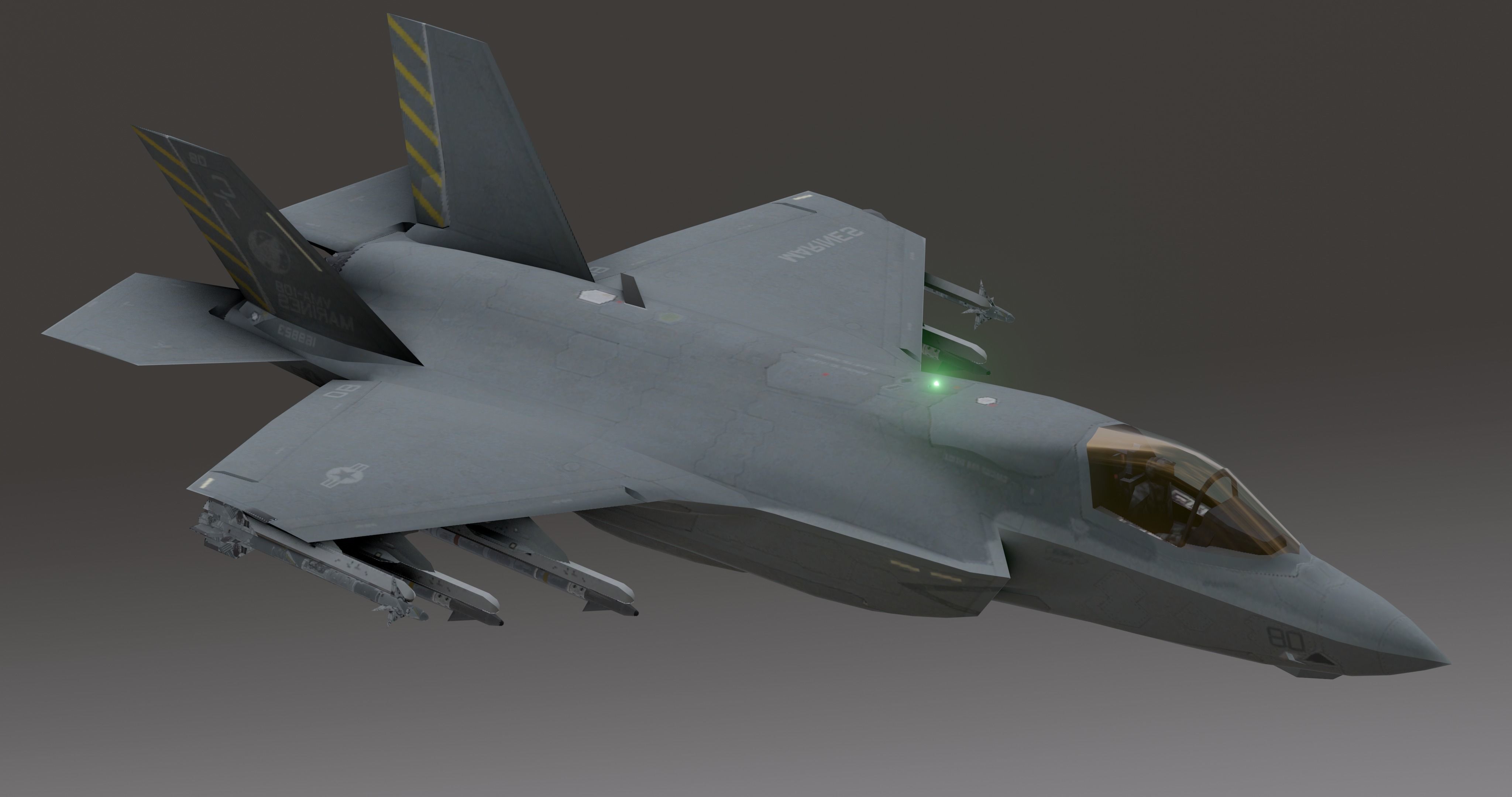 F35 -Bomber Fighter Jet Low-poly 3D model_18