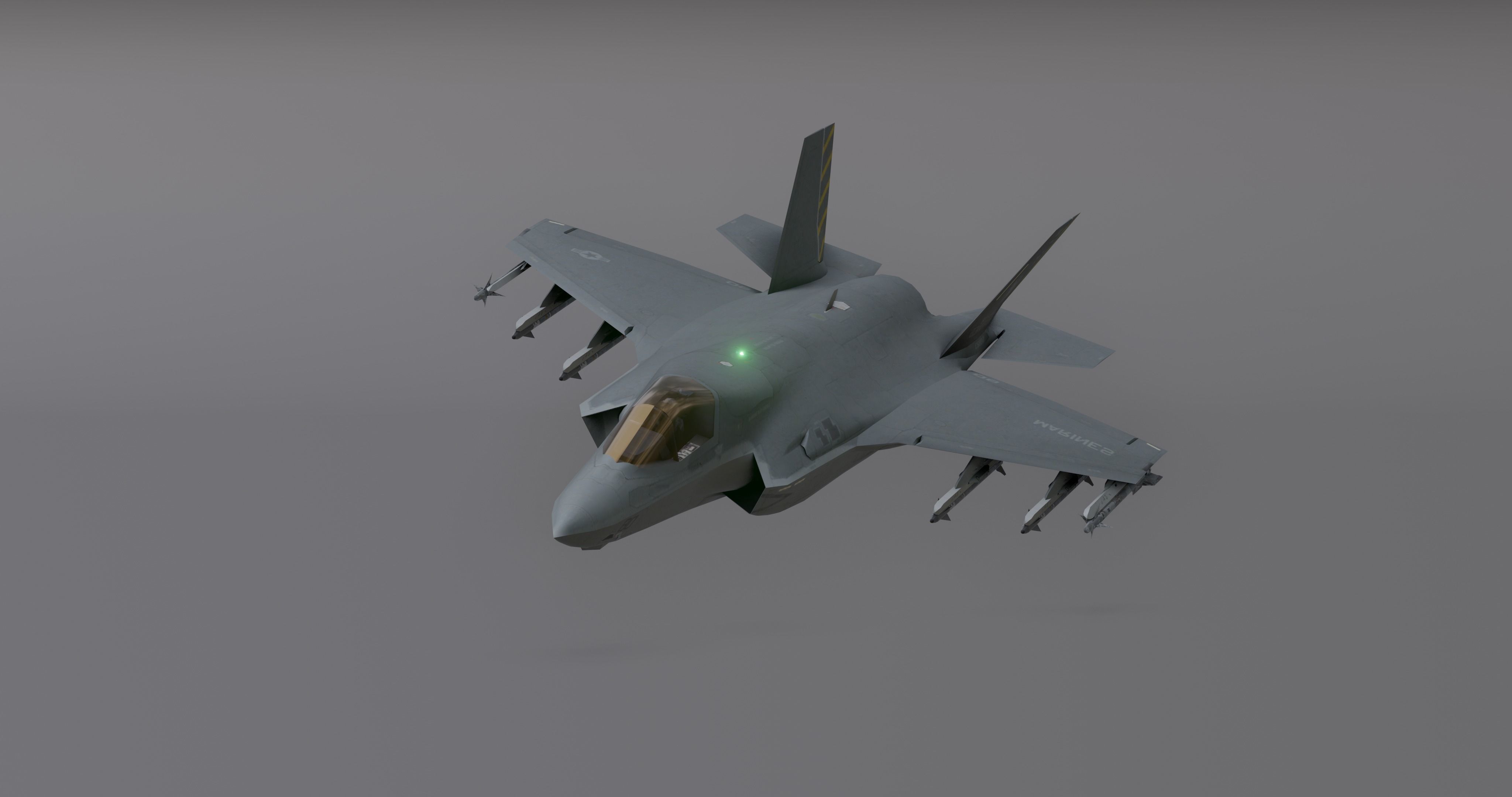 F35 -Bomber Fighter Jet Low-poly 3D model_3