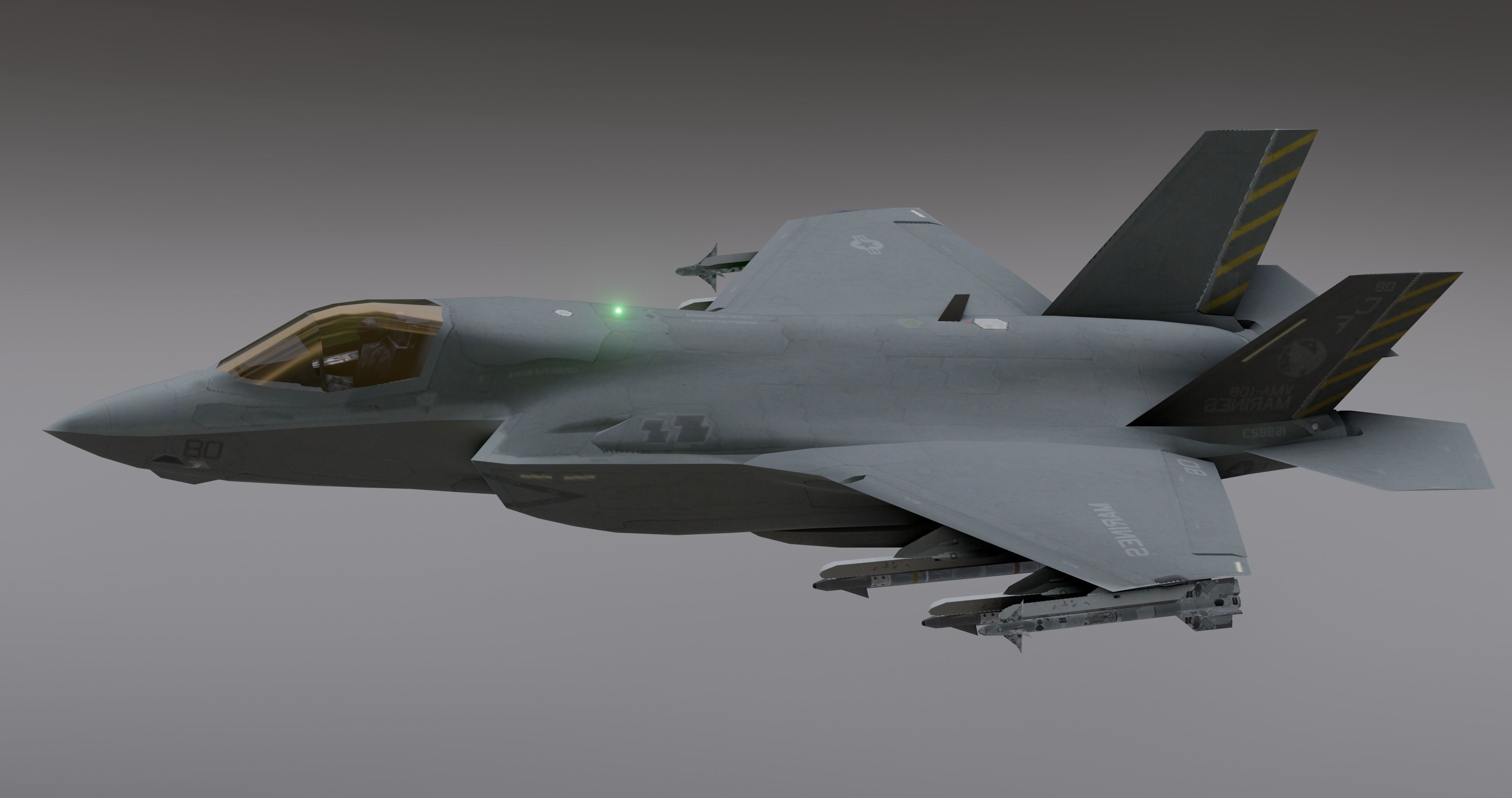 F35 -Bomber Fighter Jet Low-poly 3D model_16