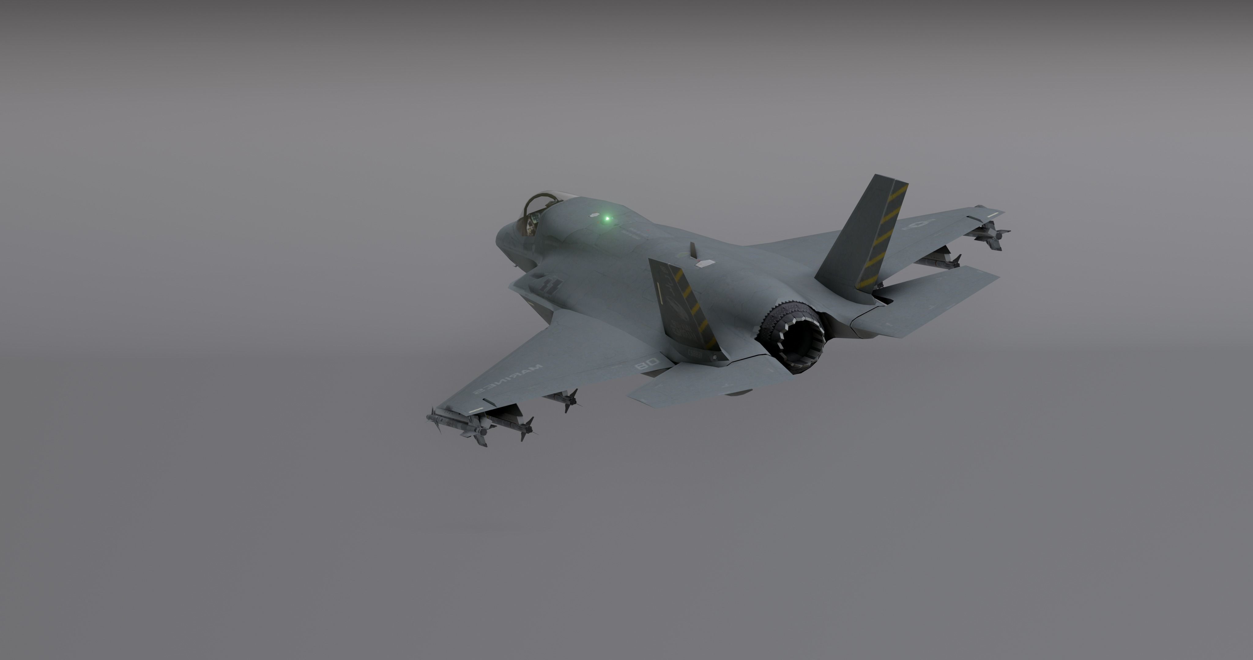 F35 -Bomber Fighter Jet Low-poly 3D model_9