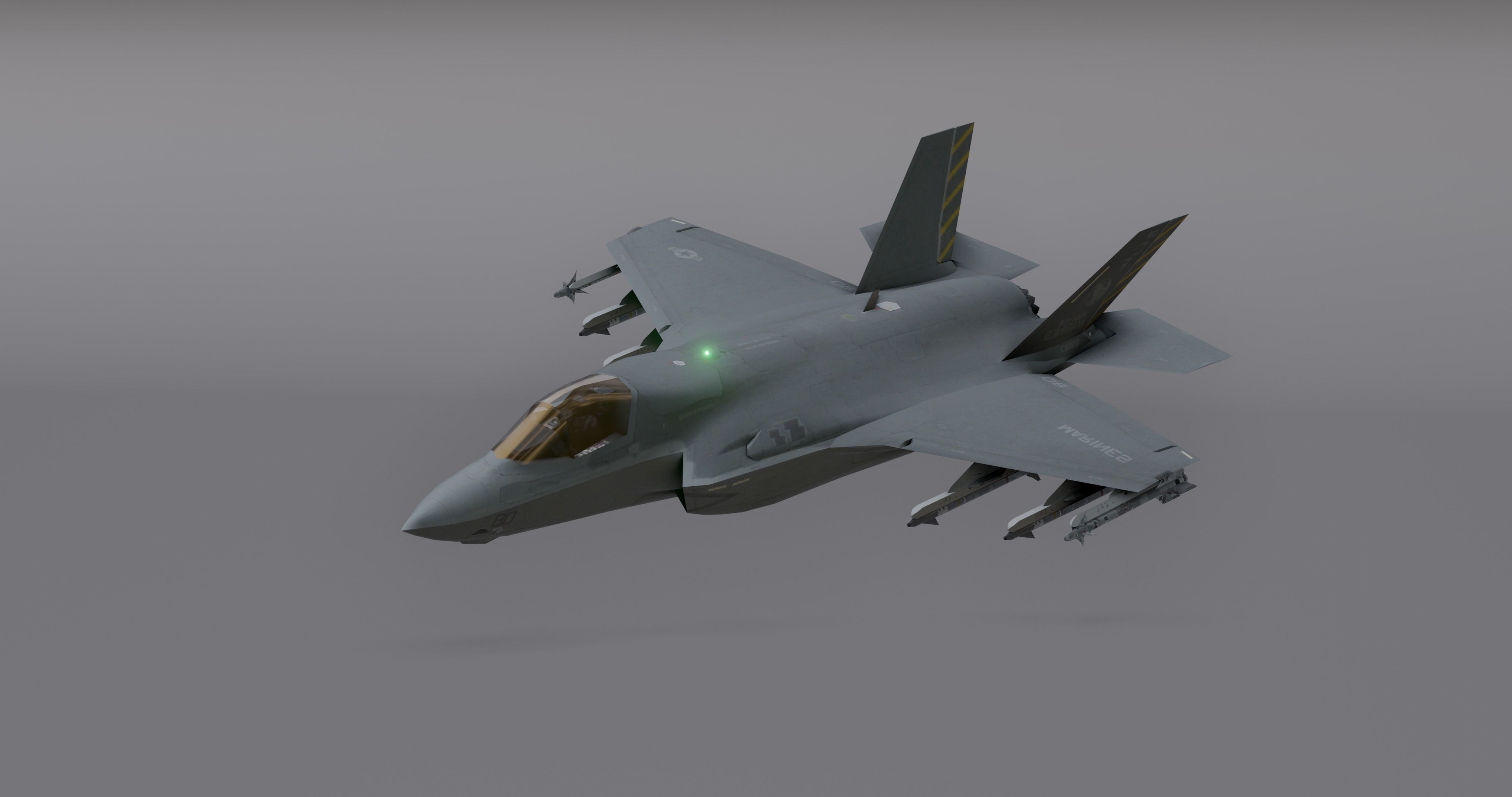 F35 -Bomber Fighter Jet Low-poly 3D model_2