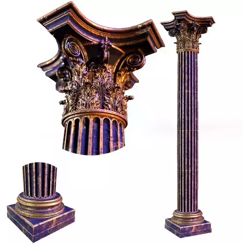 Greek Column Corinthian Style 3D model