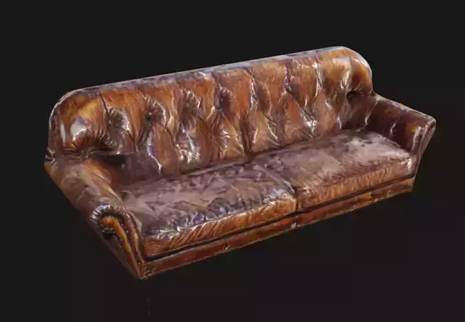 Medieval old sofa 3D model