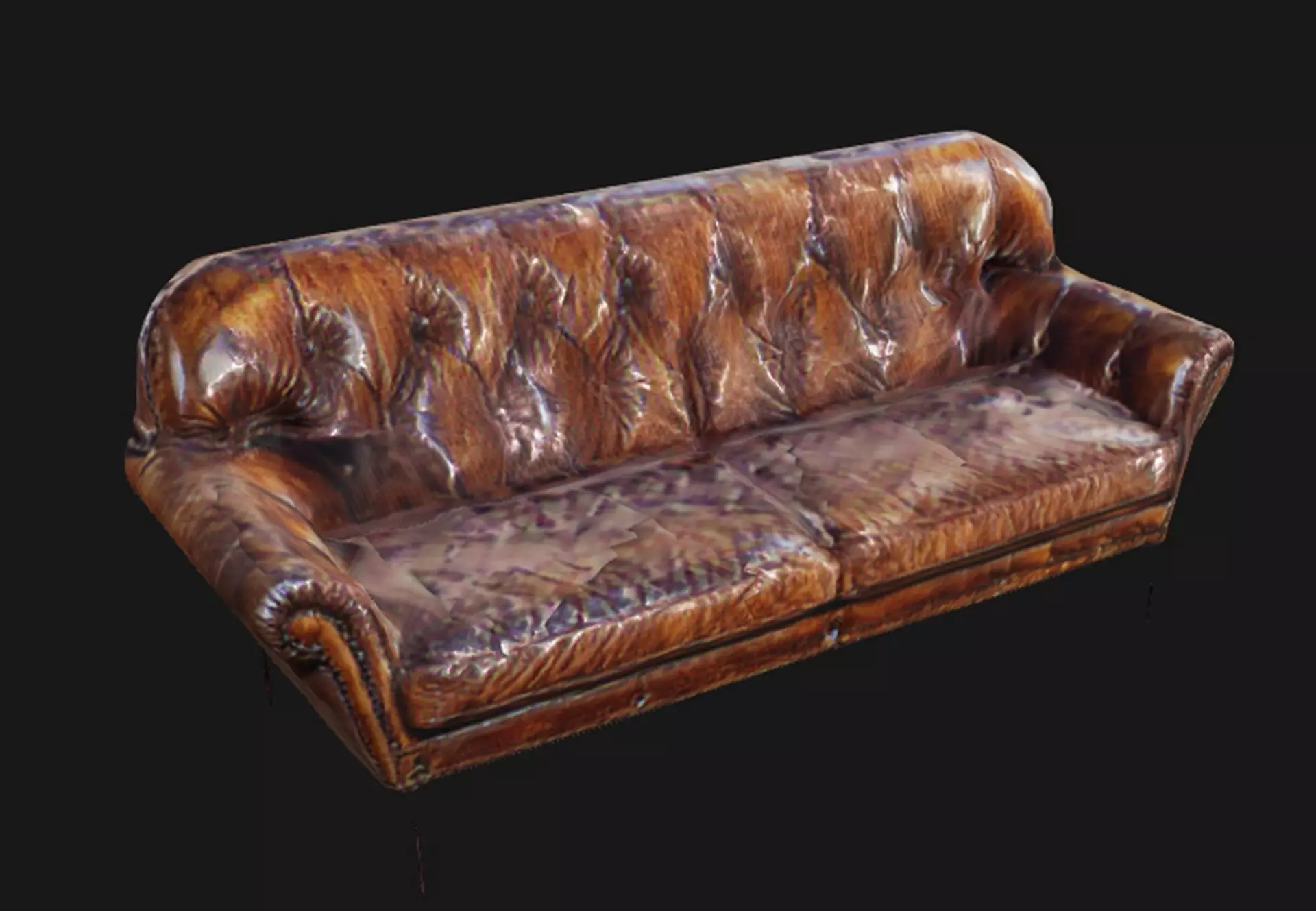 Medieval old sofa 3D model_0