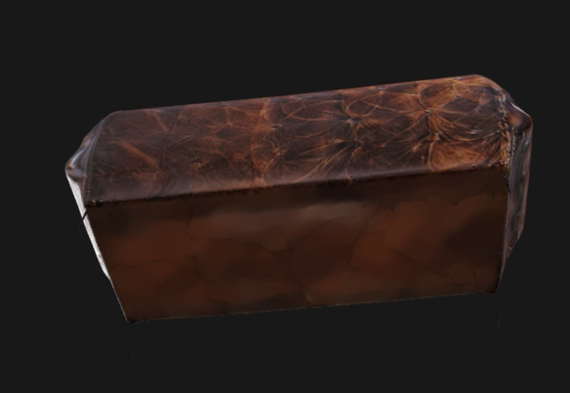 Medieval old sofa 3D model_3