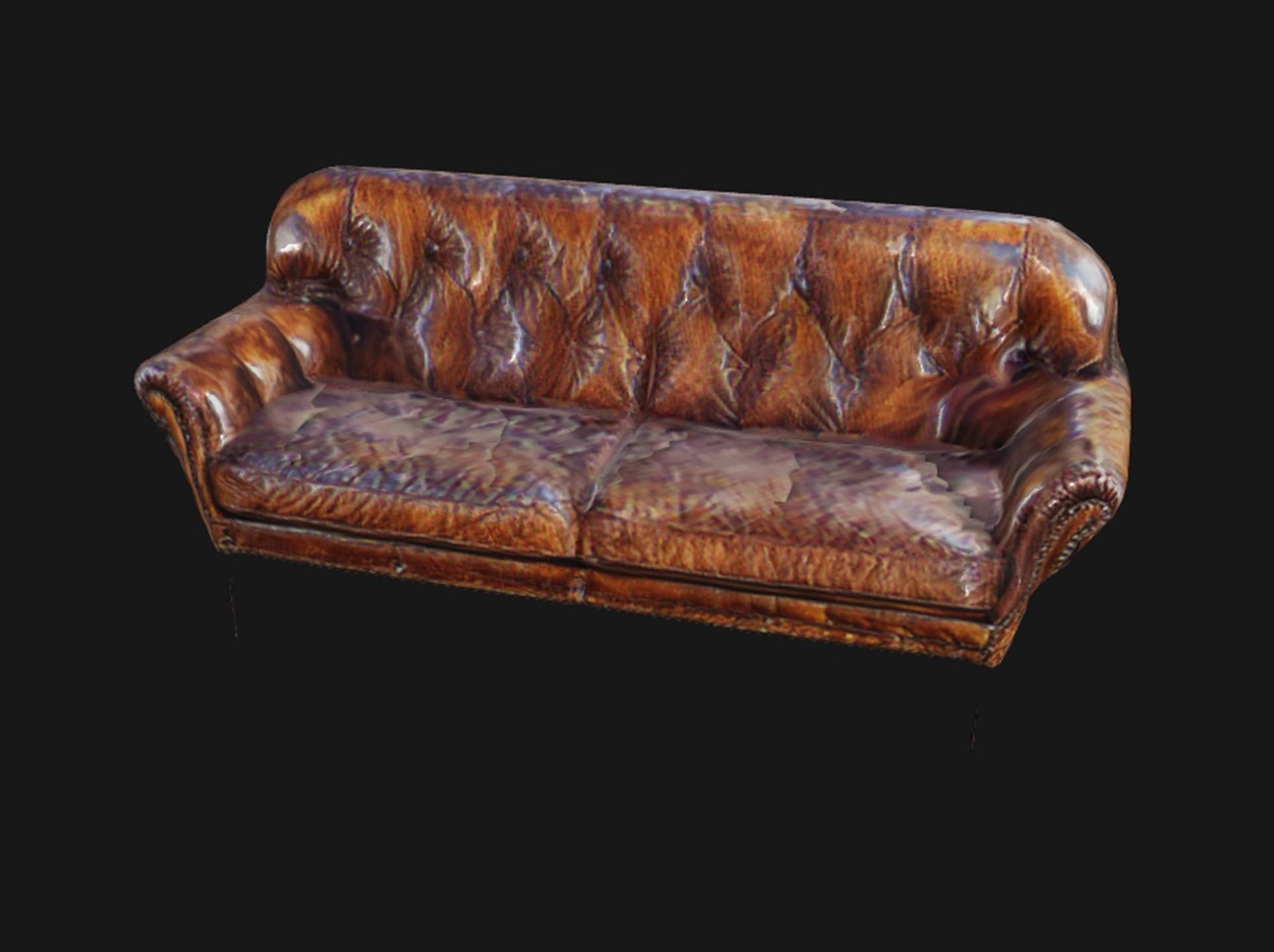 Medieval old sofa 3D model_4