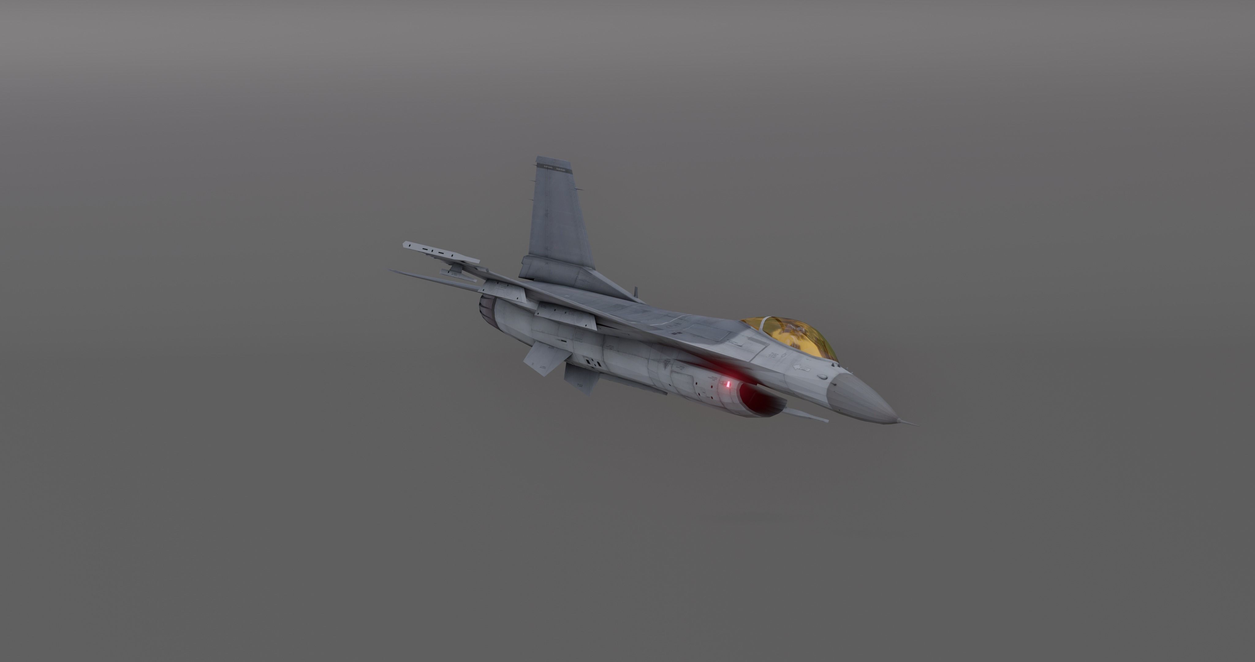 F16 - Falcon Fighter Jet Low-poly 3D model_5