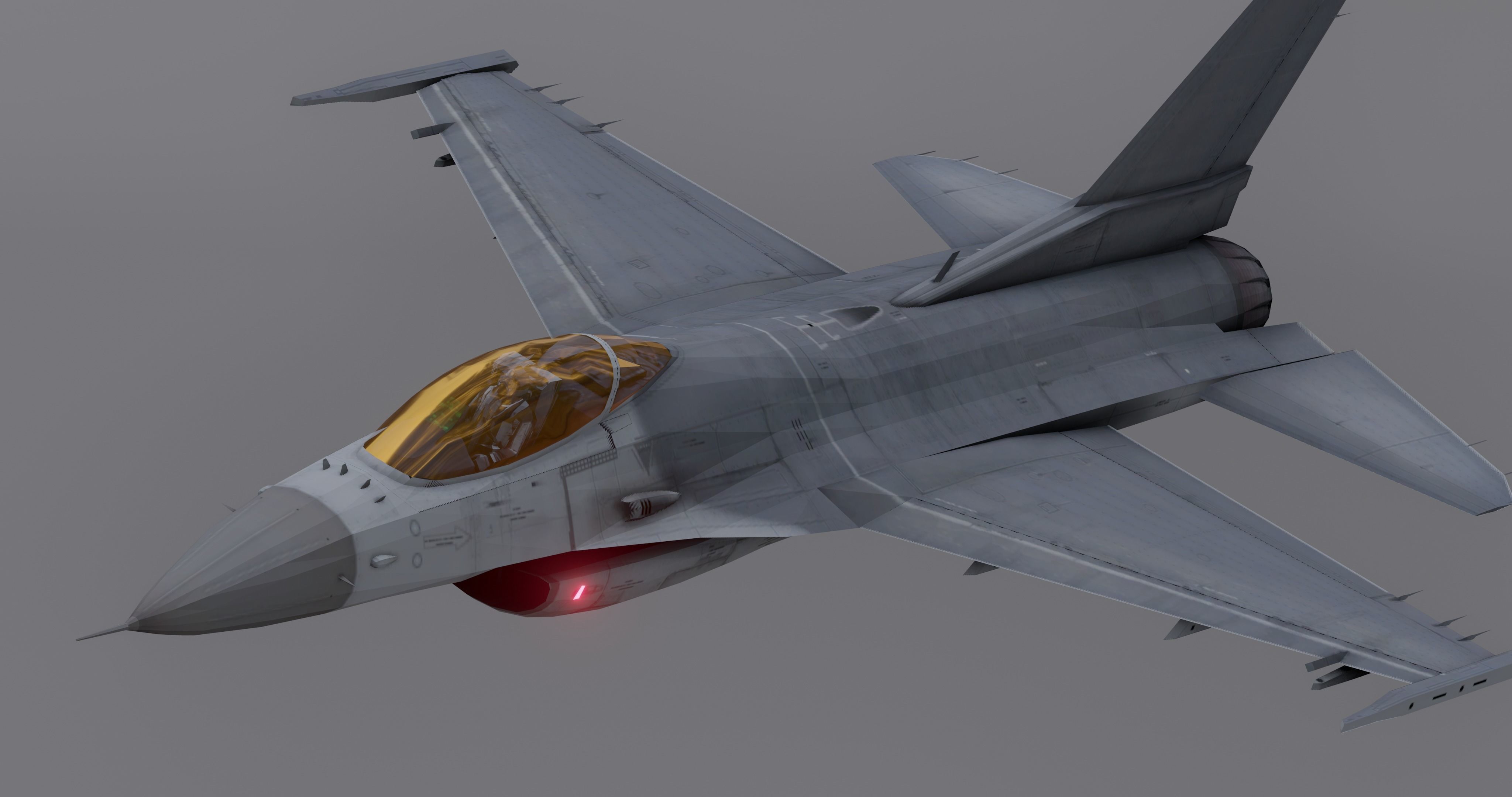 F16 - Falcon Fighter Jet Low-poly 3D model_17