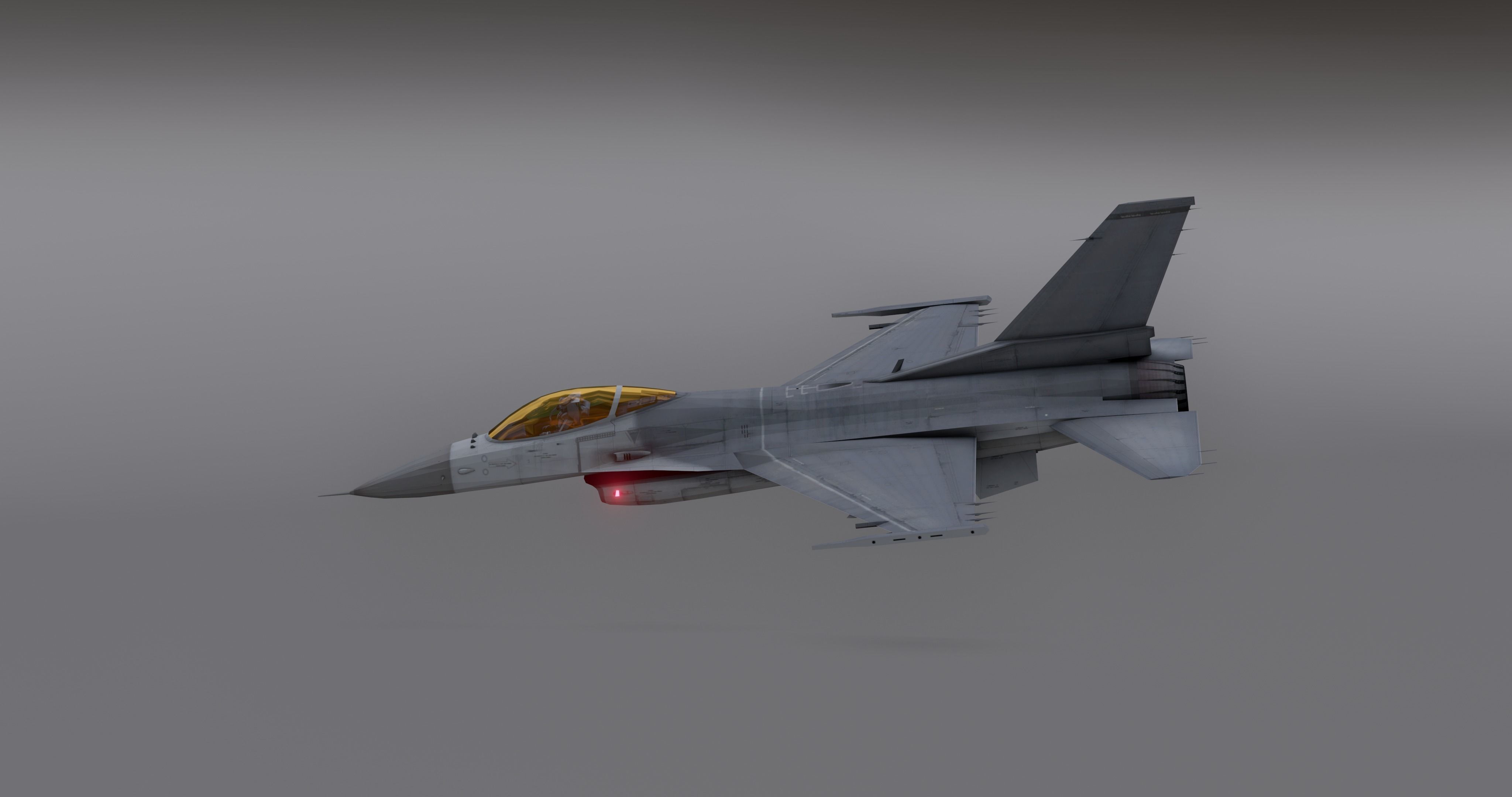 F16 - Falcon Fighter Jet Low-poly 3D model_12