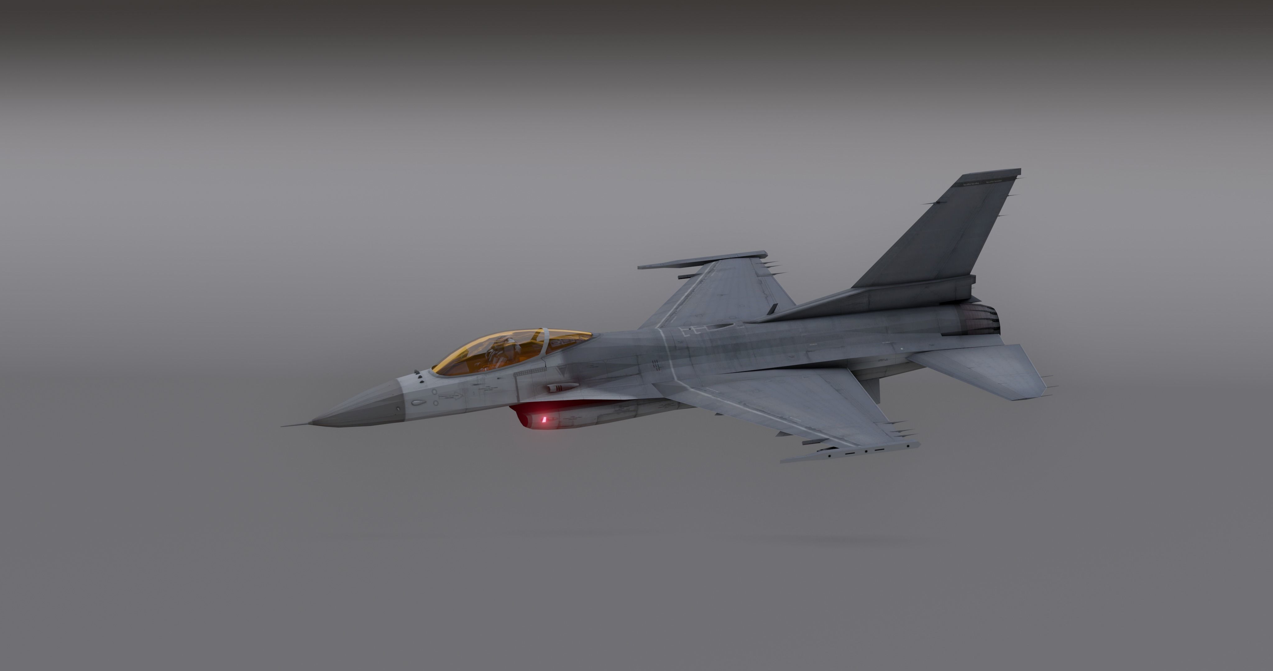 F16 - Falcon Fighter Jet Low-poly 3D model_13