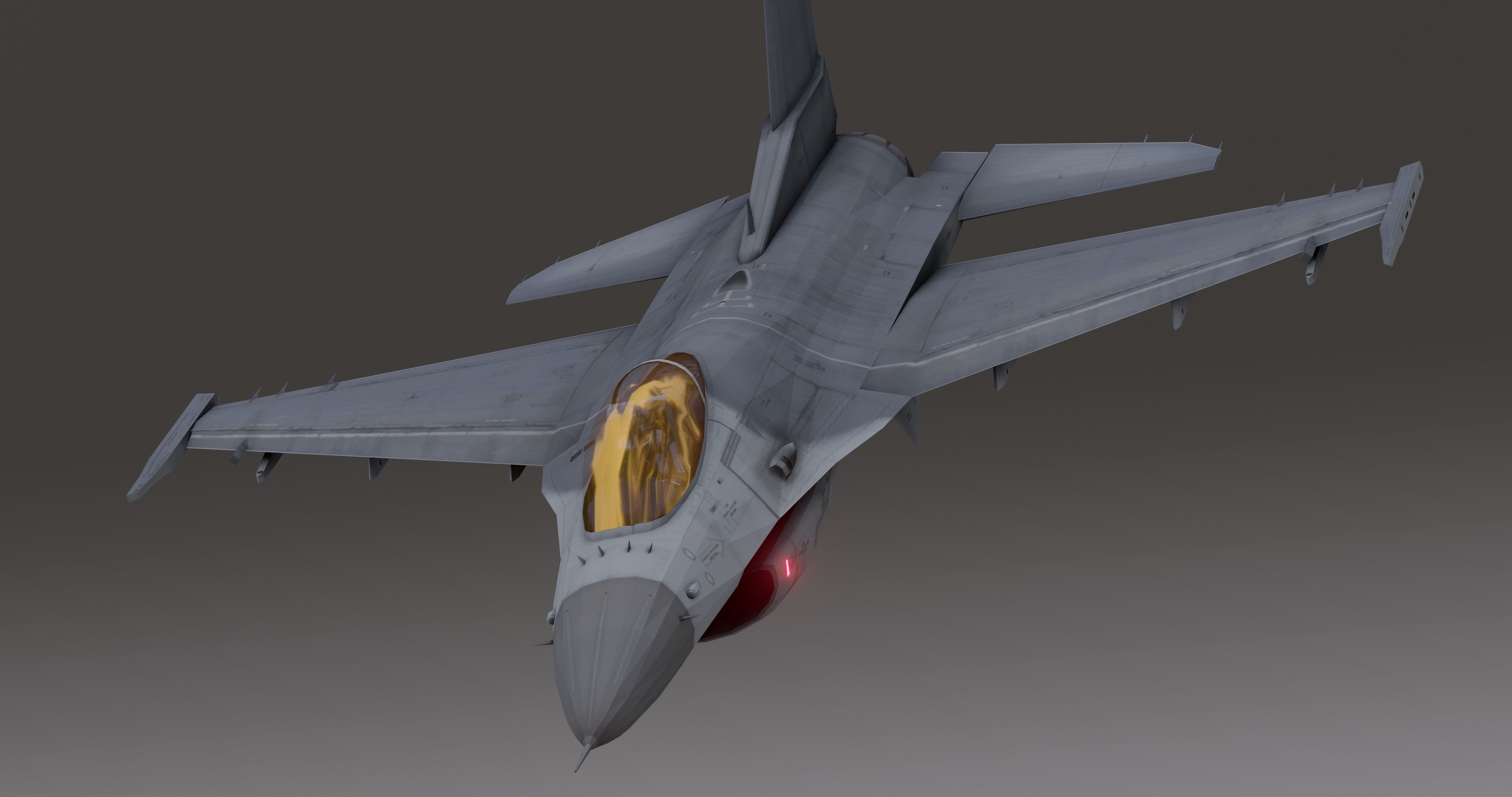 F16 - Falcon Fighter Jet Low-poly 3D model_18