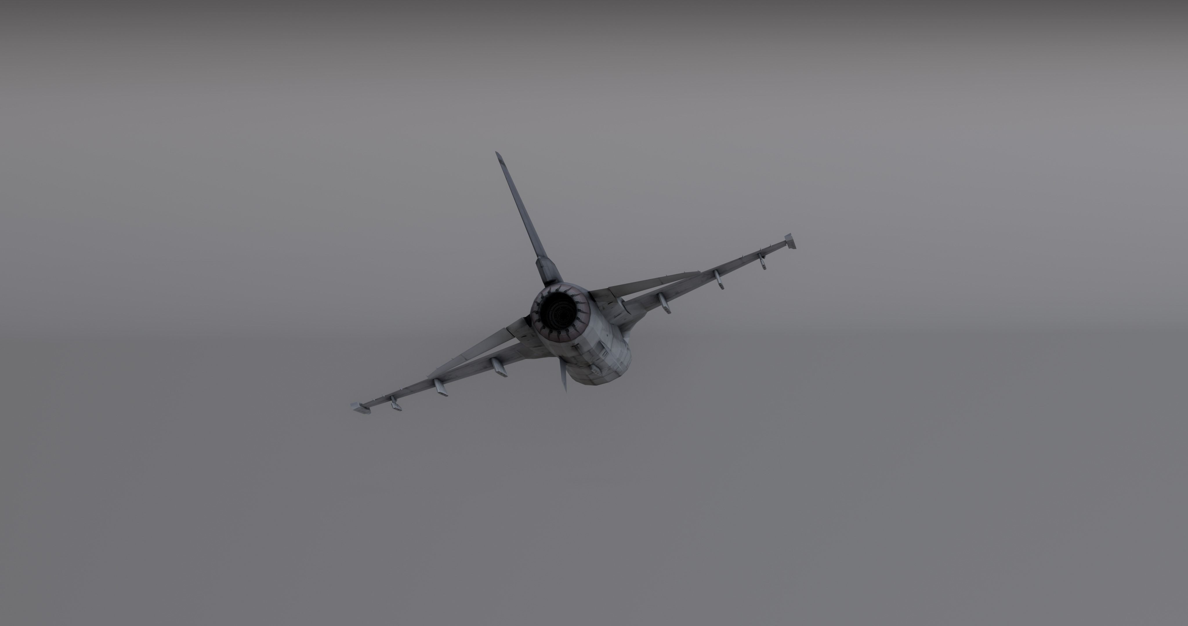 F16 - Falcon Fighter Jet Low-poly 3D model_9