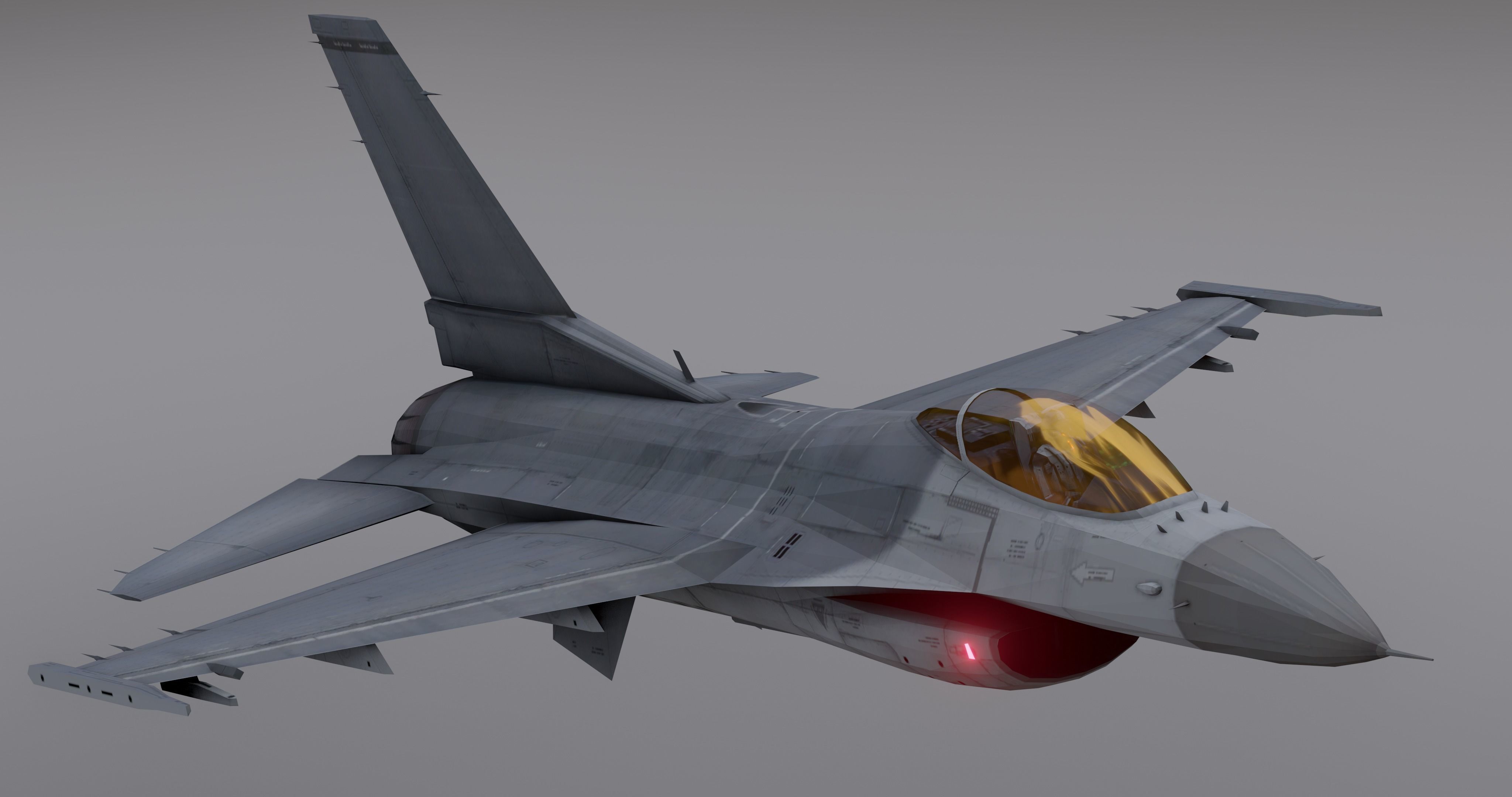 F16 - Falcon Fighter Jet Low-poly 3D model_19