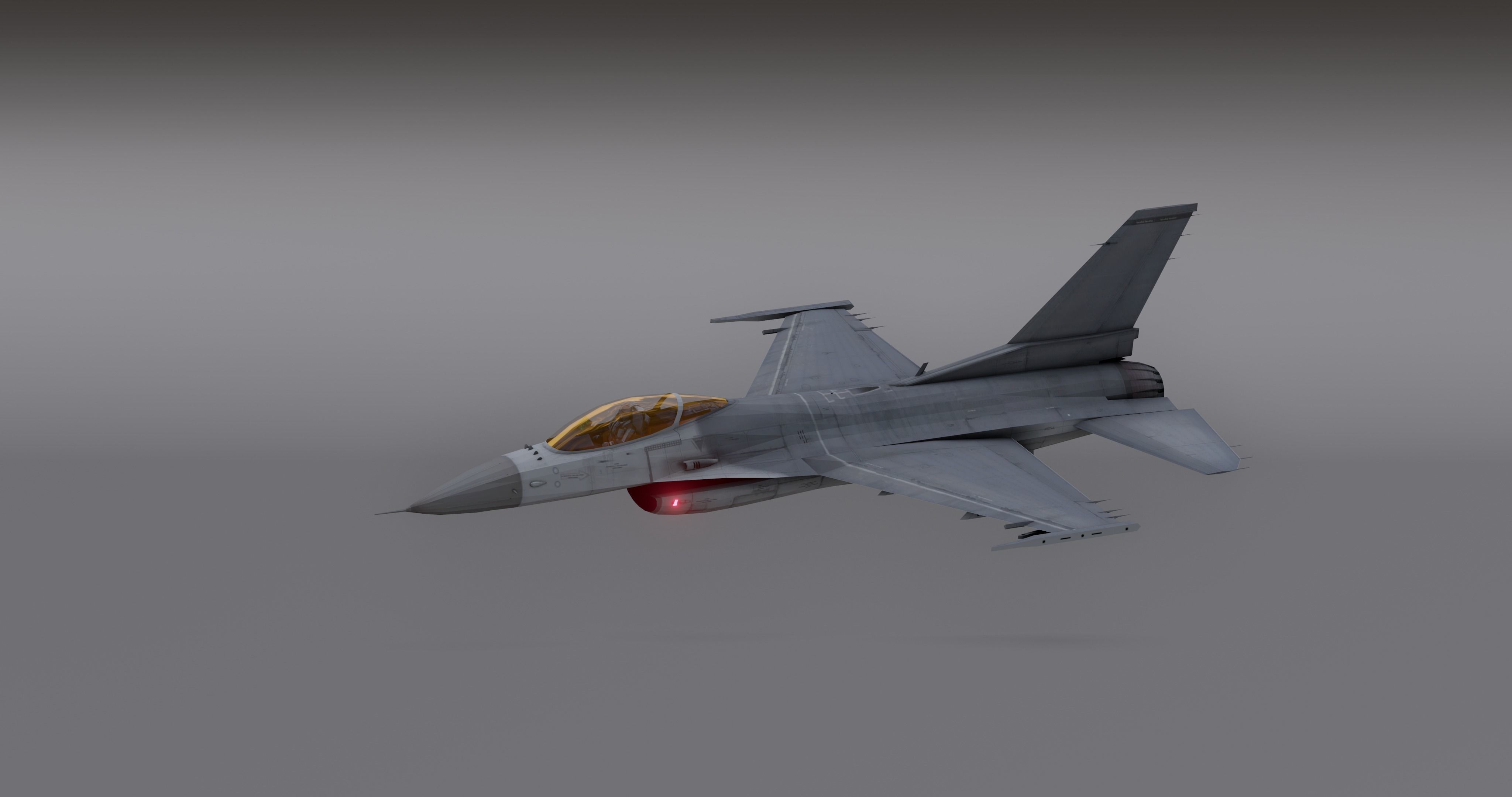 F16 - Falcon Fighter Jet Low-poly 3D model_14