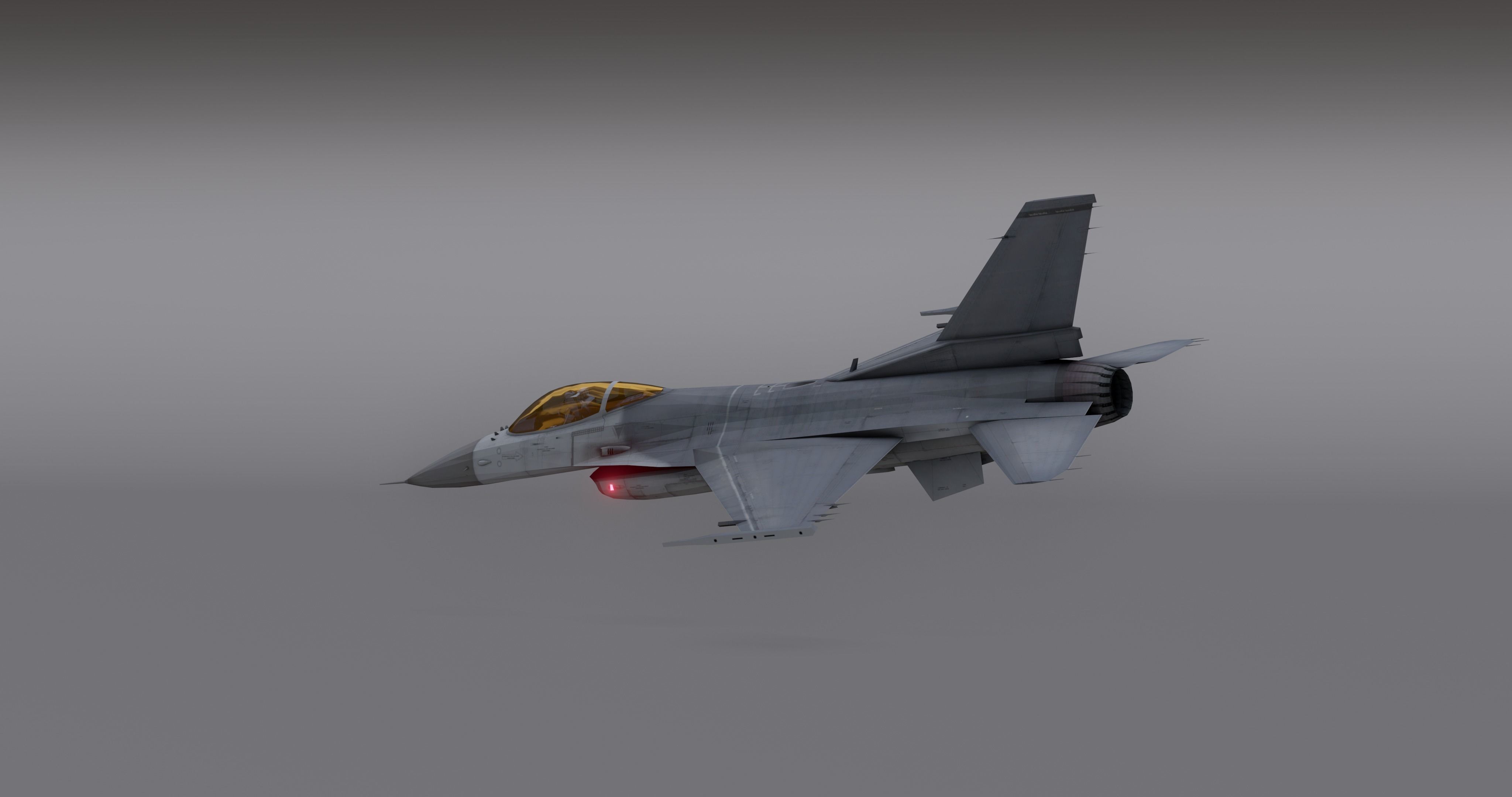 F16 - Falcon Fighter Jet Low-poly 3D model_11