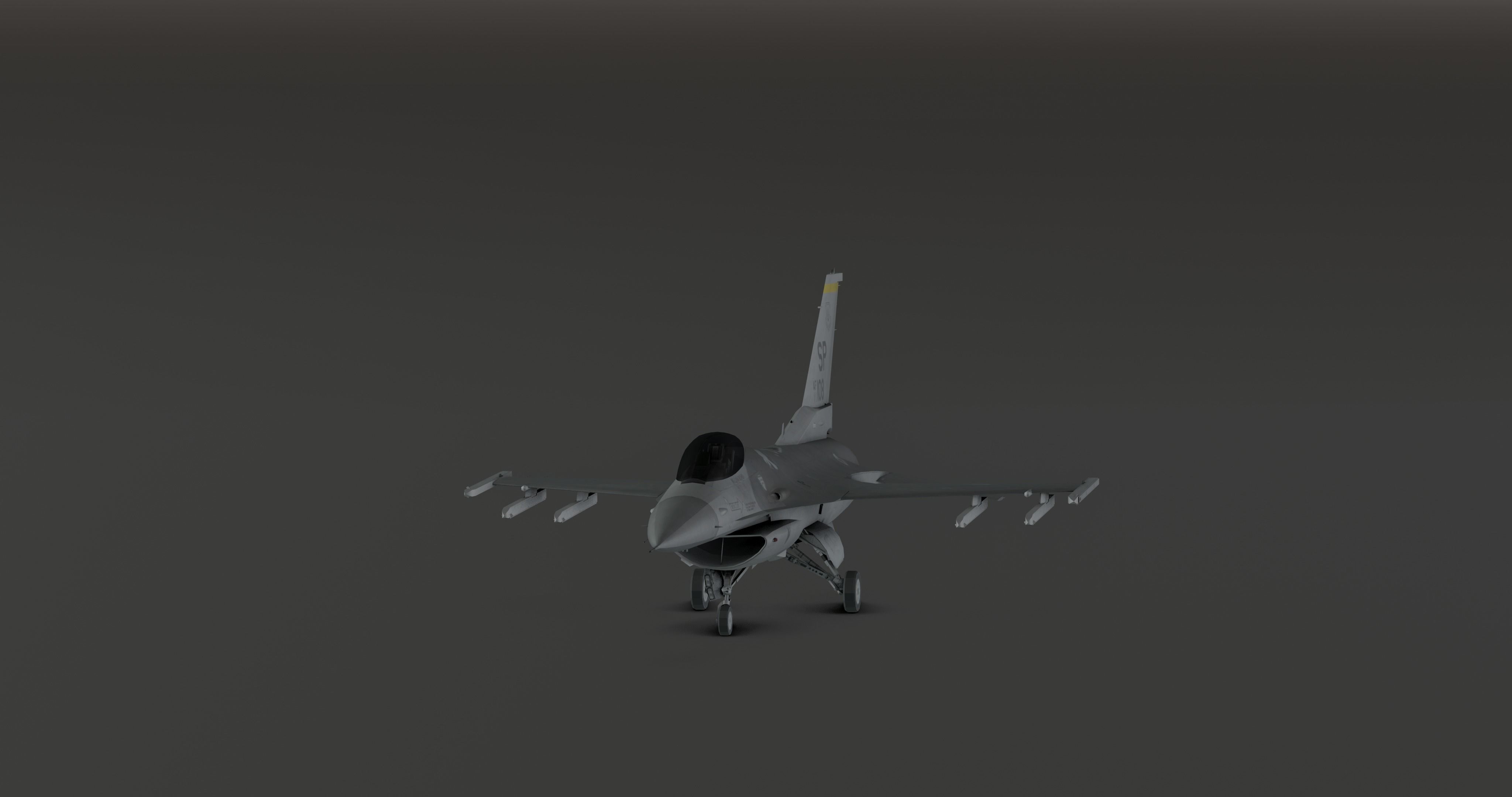 F16 - Original Fighter Jet  Low-poly 3D model_3