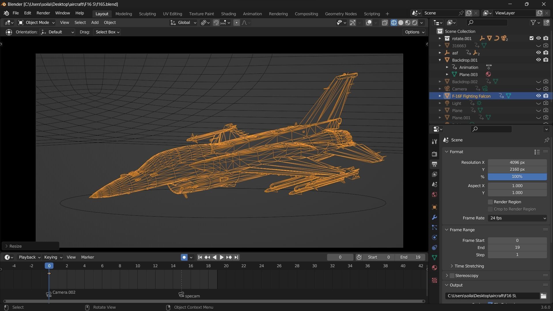 F16 - Original Fighter Jet  Low-poly 3D model_20