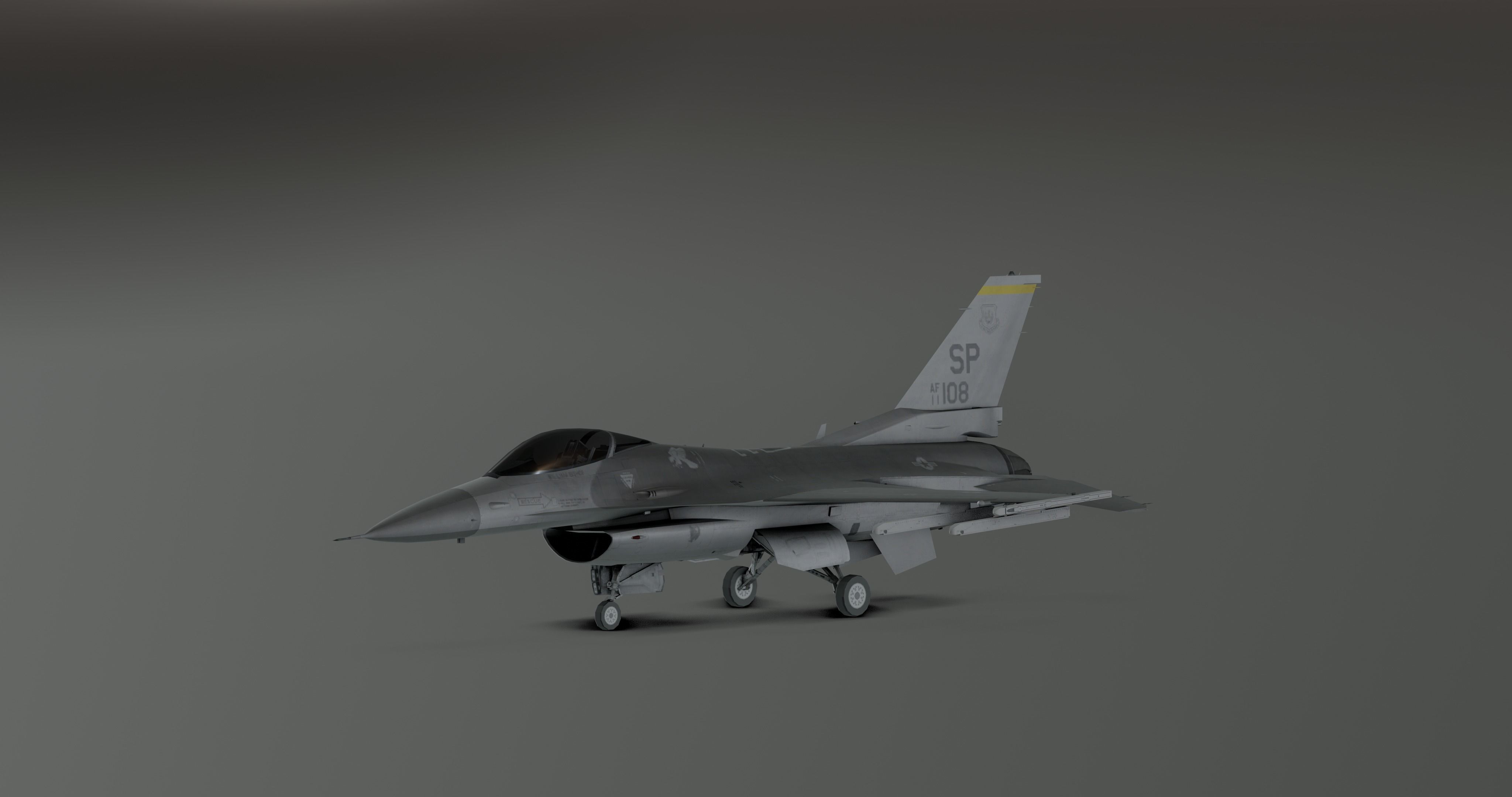 F16 - Original Fighter Jet  Low-poly 3D model_1