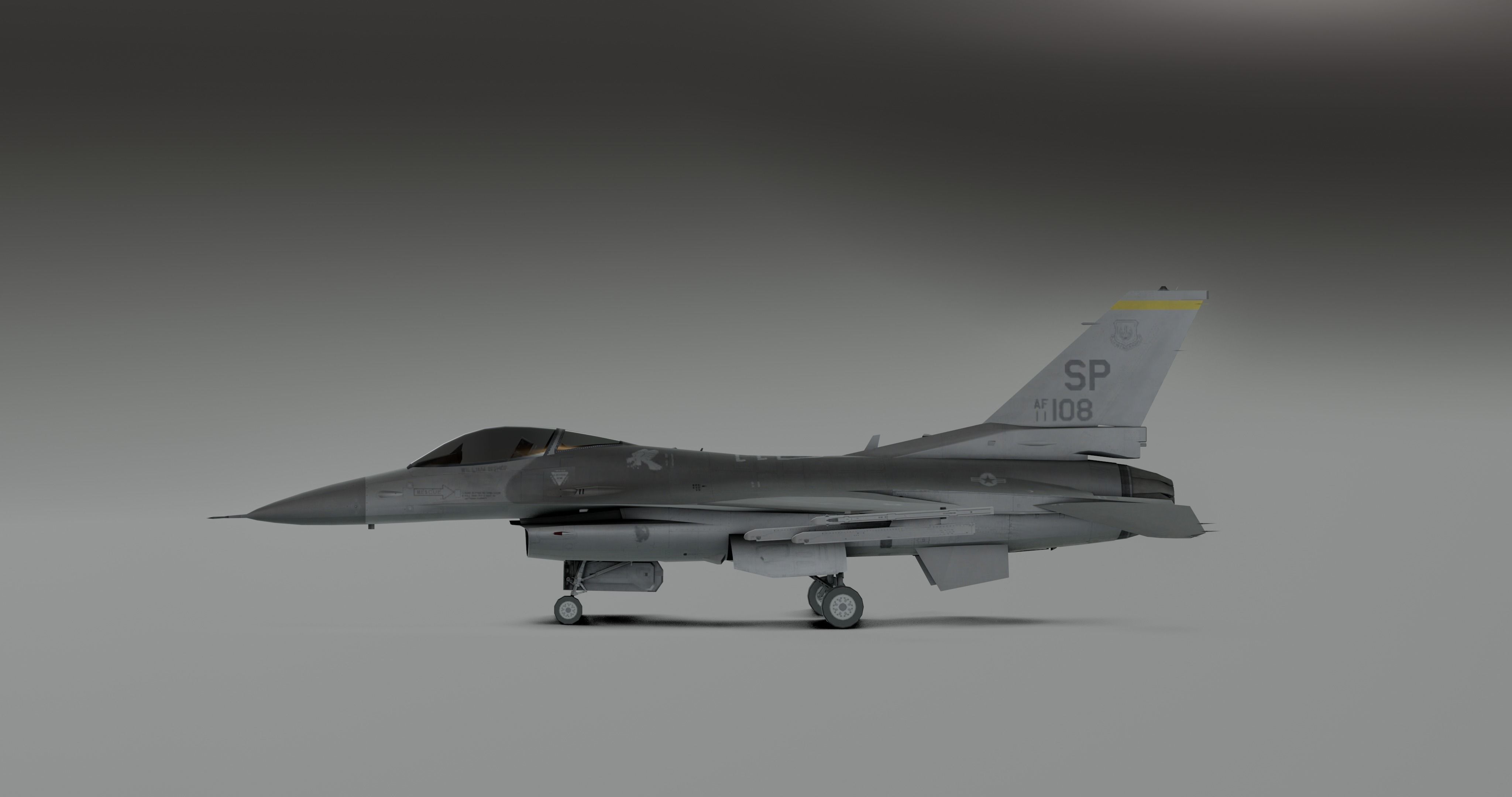 F16 - Original Fighter Jet  Low-poly 3D model_12