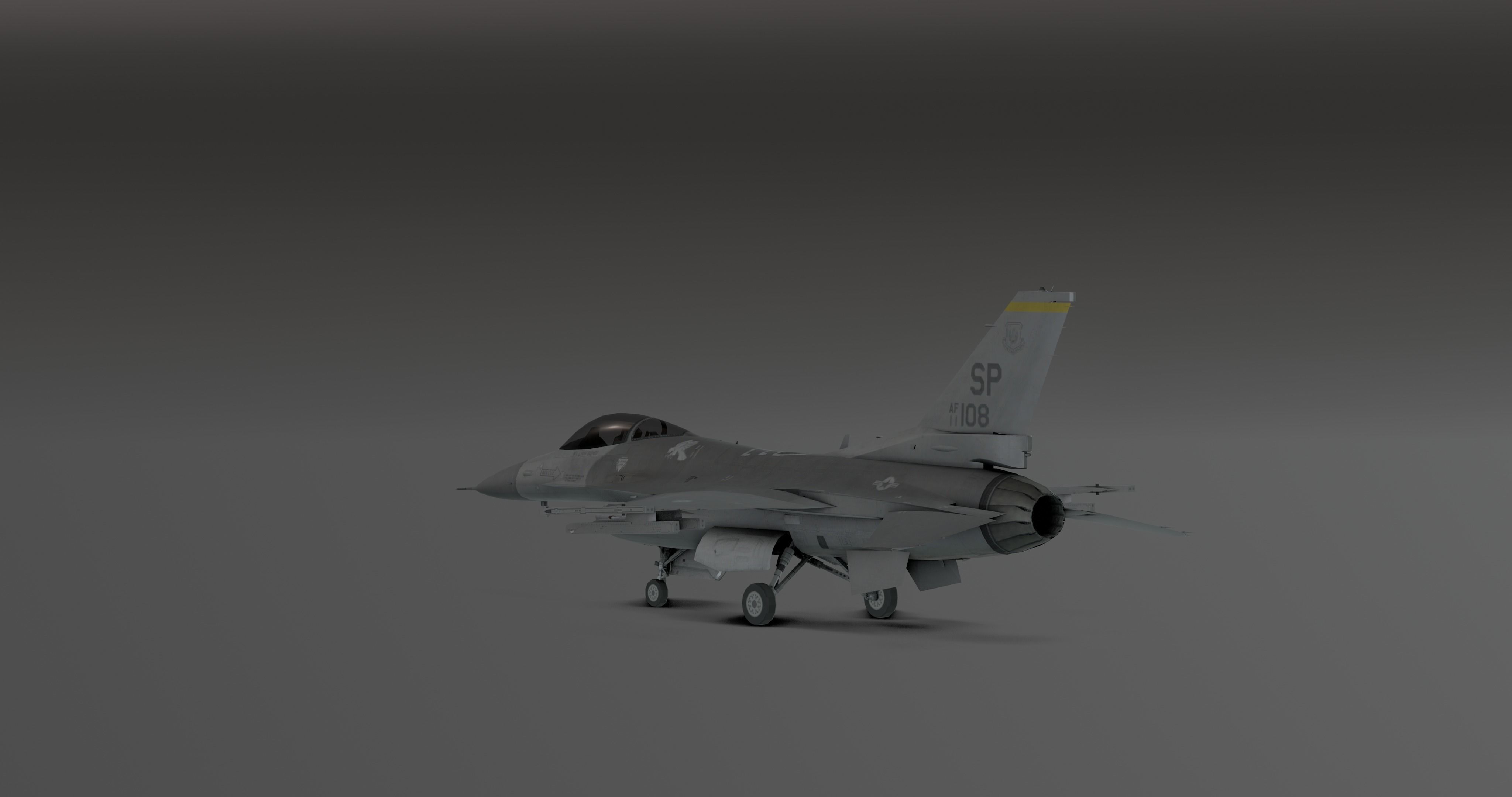 F16 - Original Fighter Jet  Low-poly 3D model_10