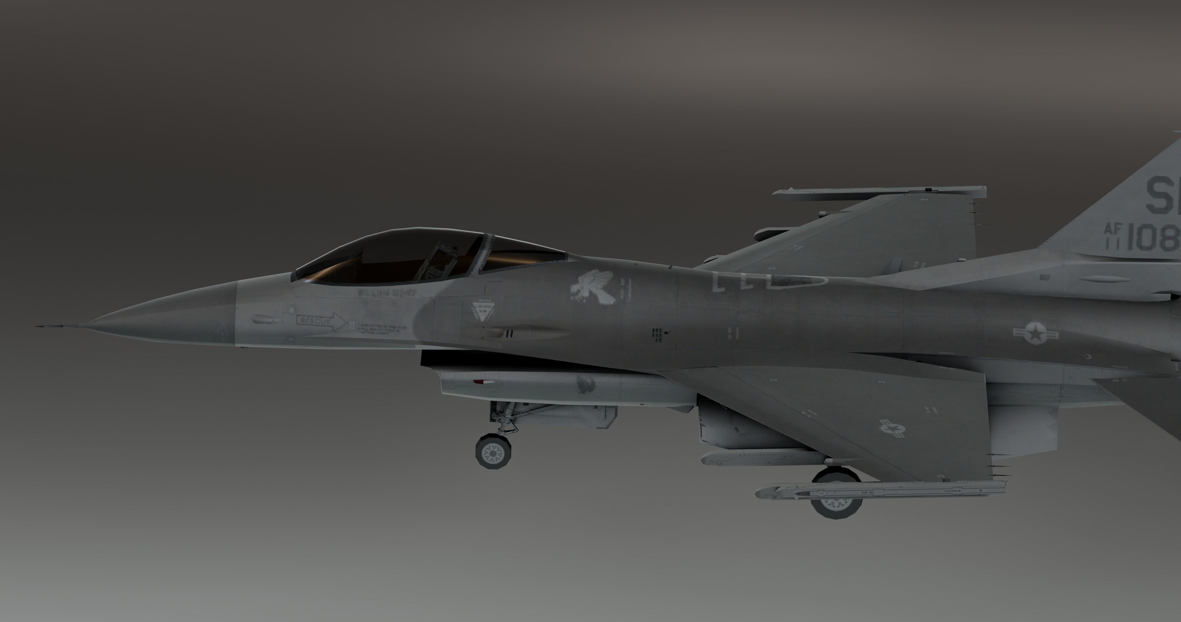 F16 - Original Fighter Jet  Low-poly 3D model_16