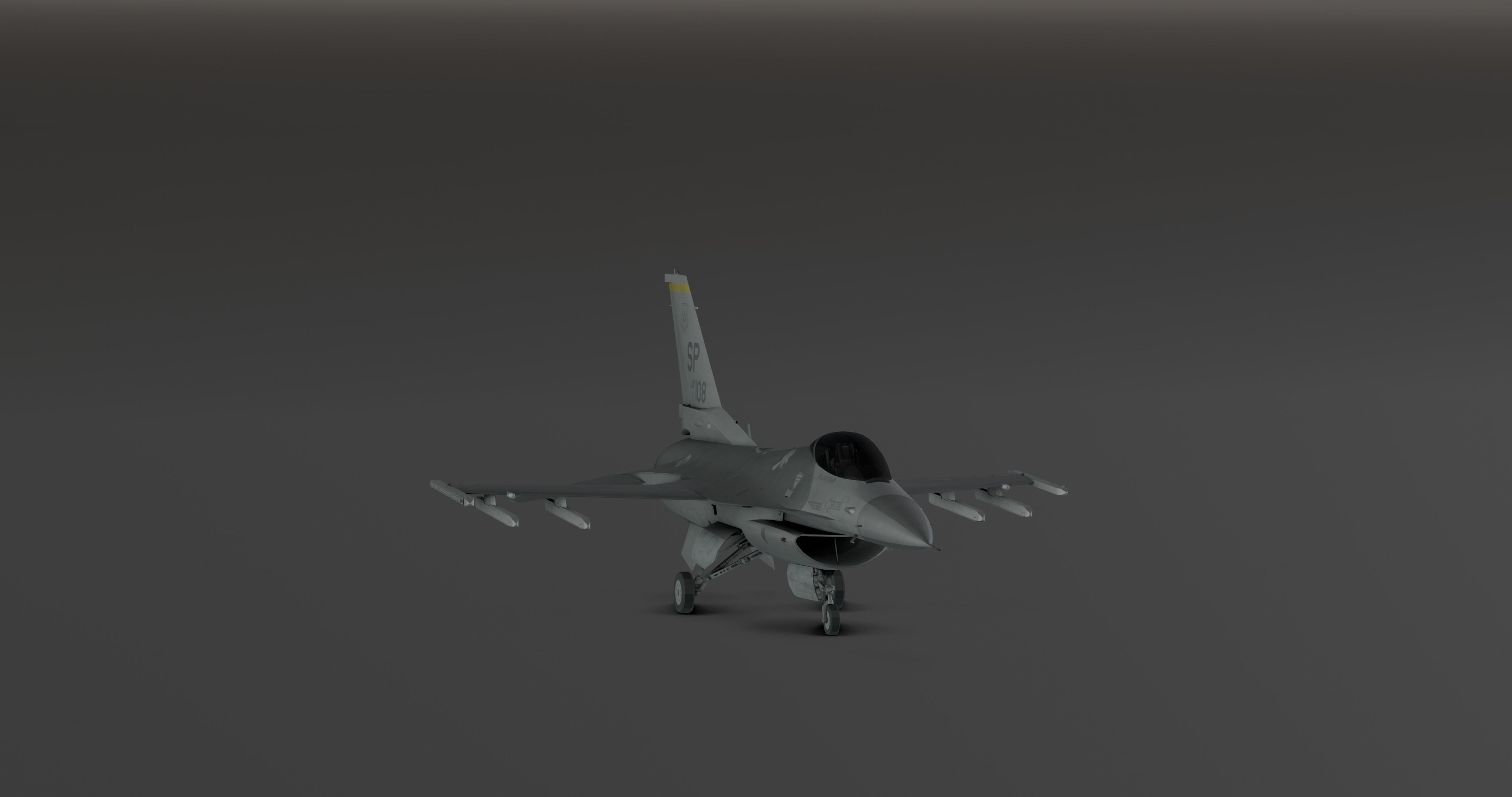 F16 - Original Fighter Jet  Low-poly 3D model_4