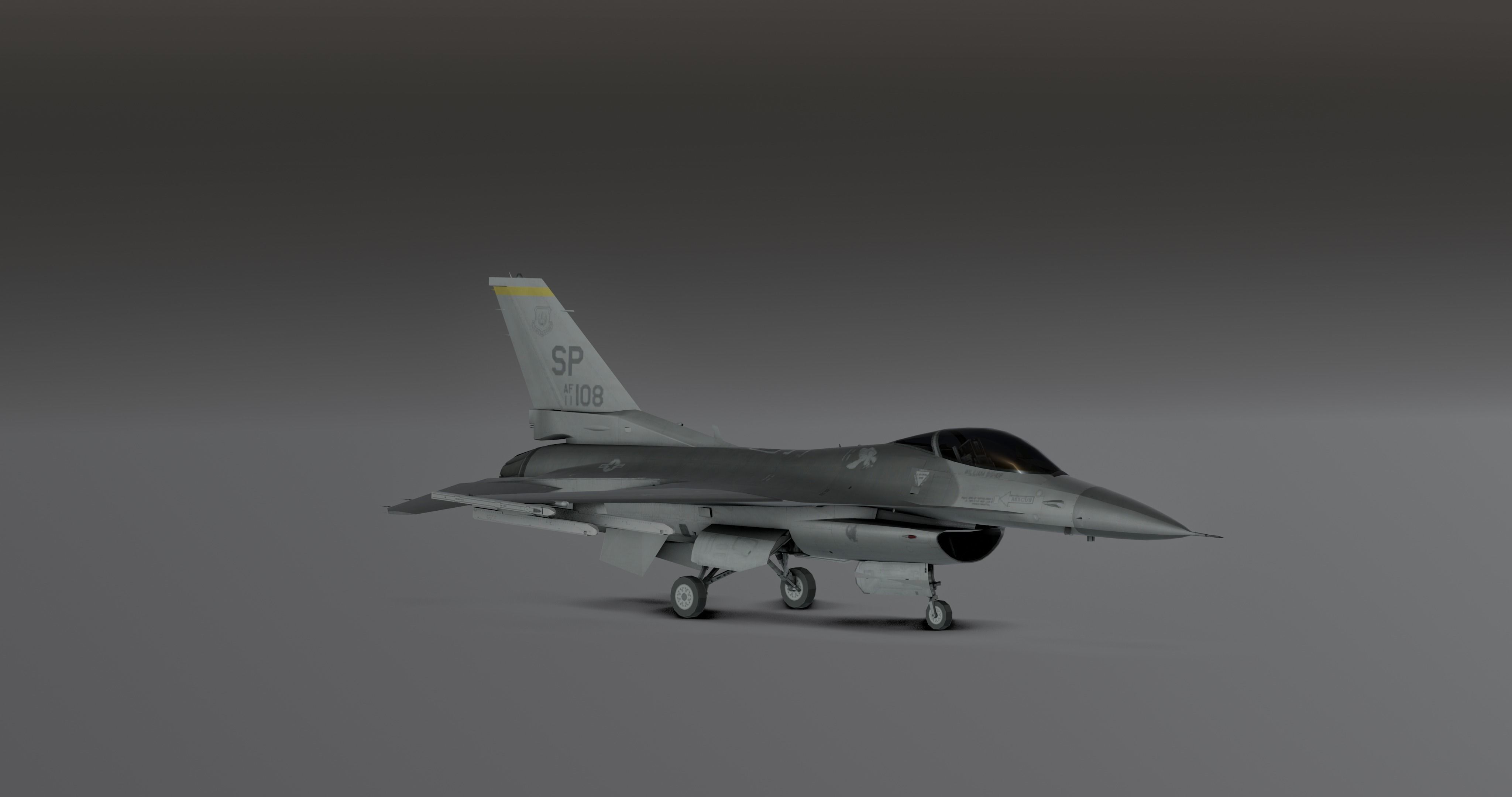 F16 - Original Fighter Jet  Low-poly 3D model_5