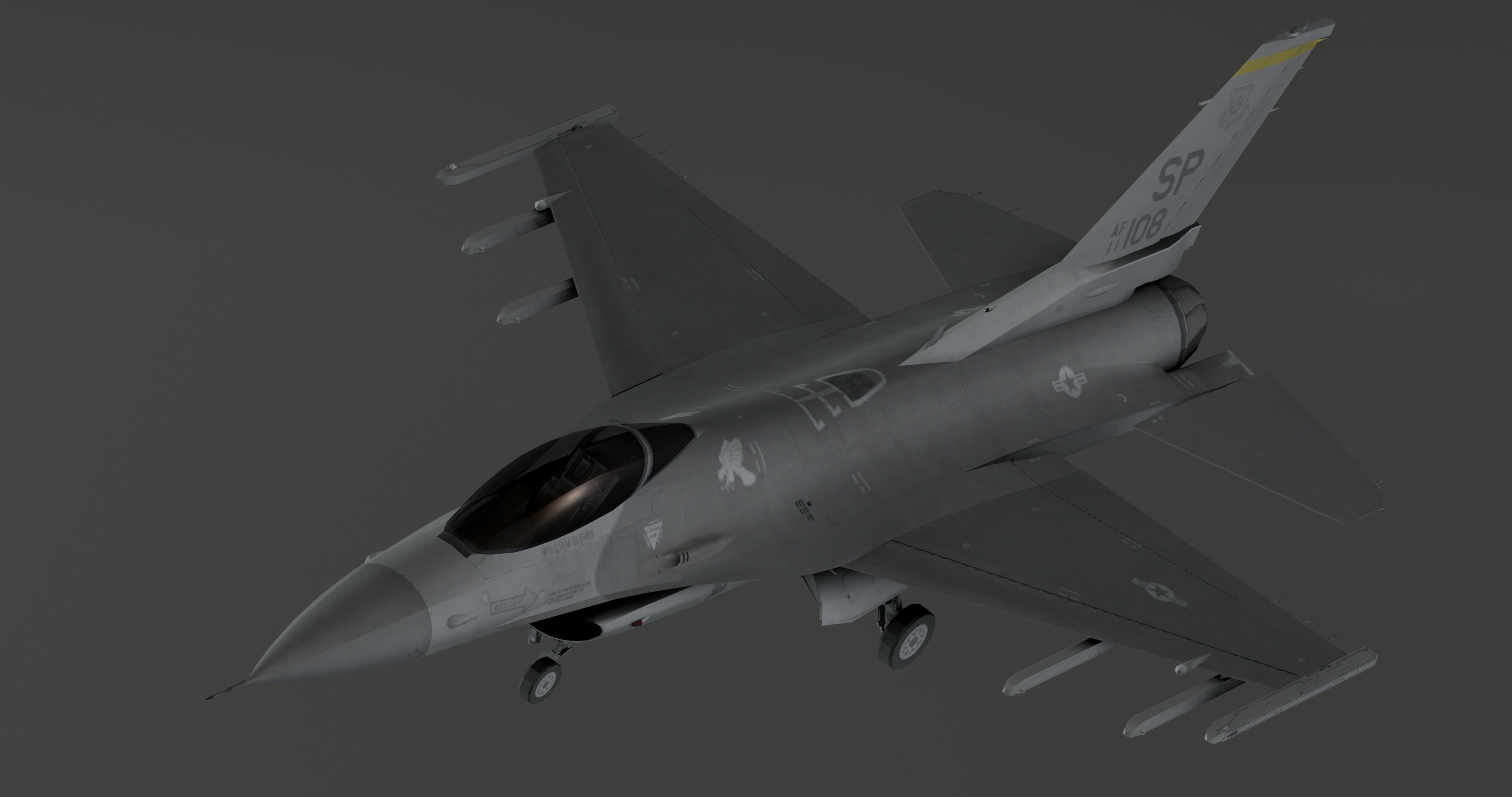 F16 - Original Fighter Jet  Low-poly 3D model_17