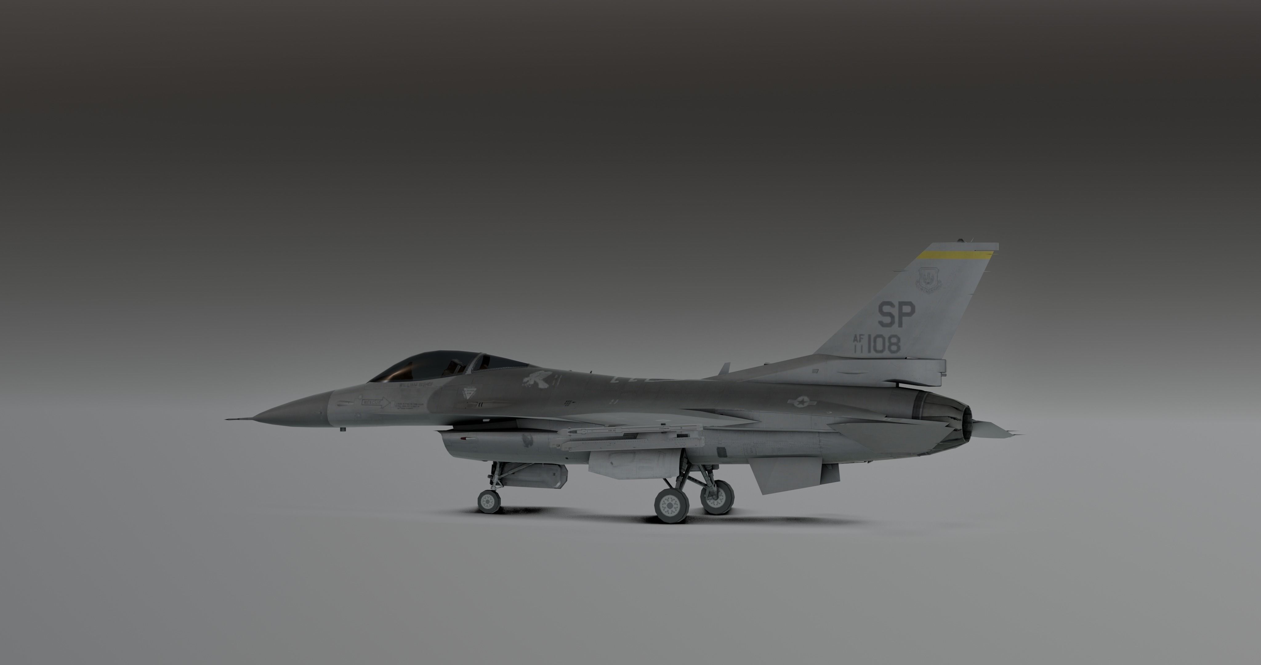 F16 - Original Fighter Jet  Low-poly 3D model_11