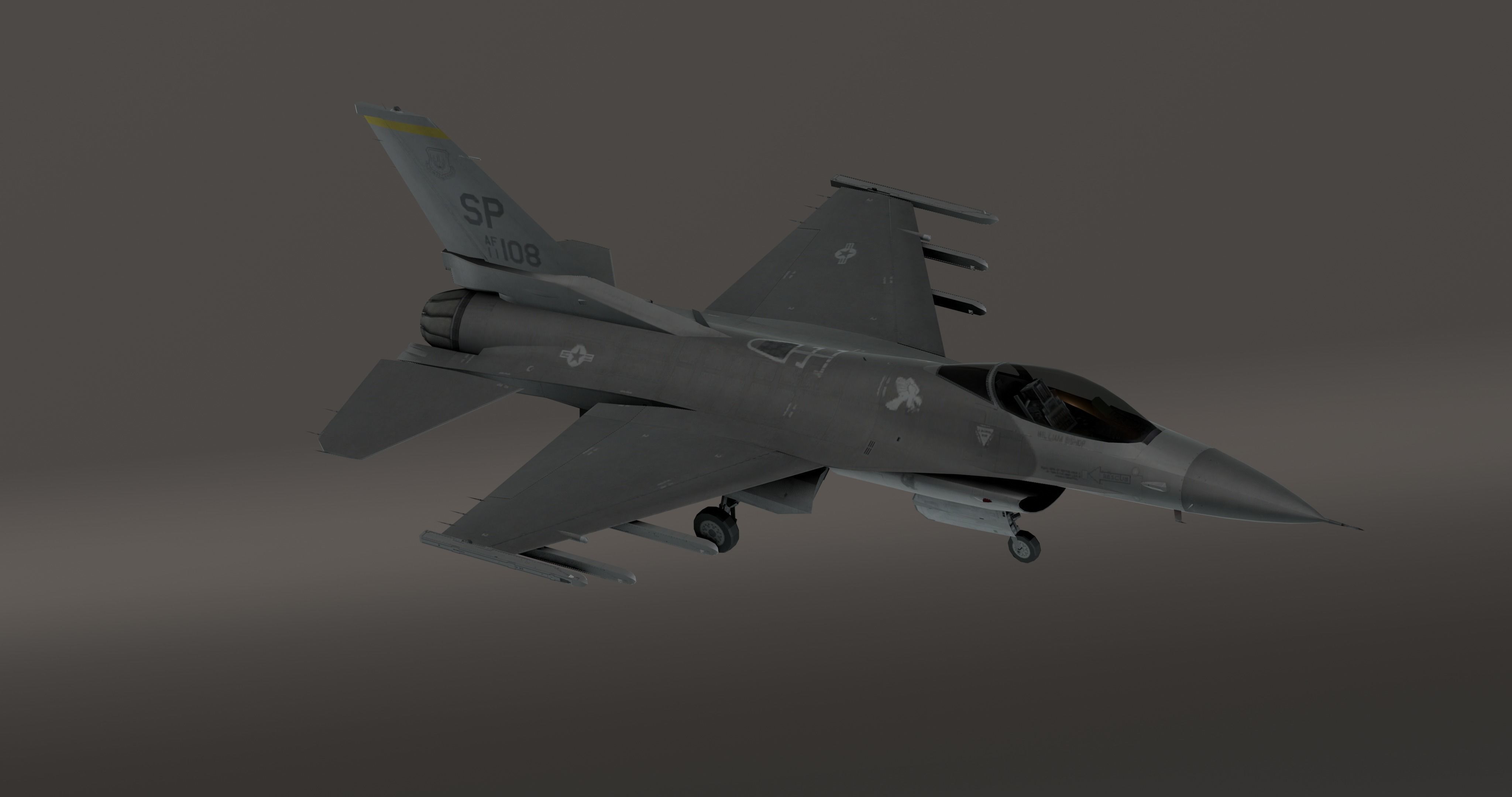 F16 - Original Fighter Jet  Low-poly 3D model_18