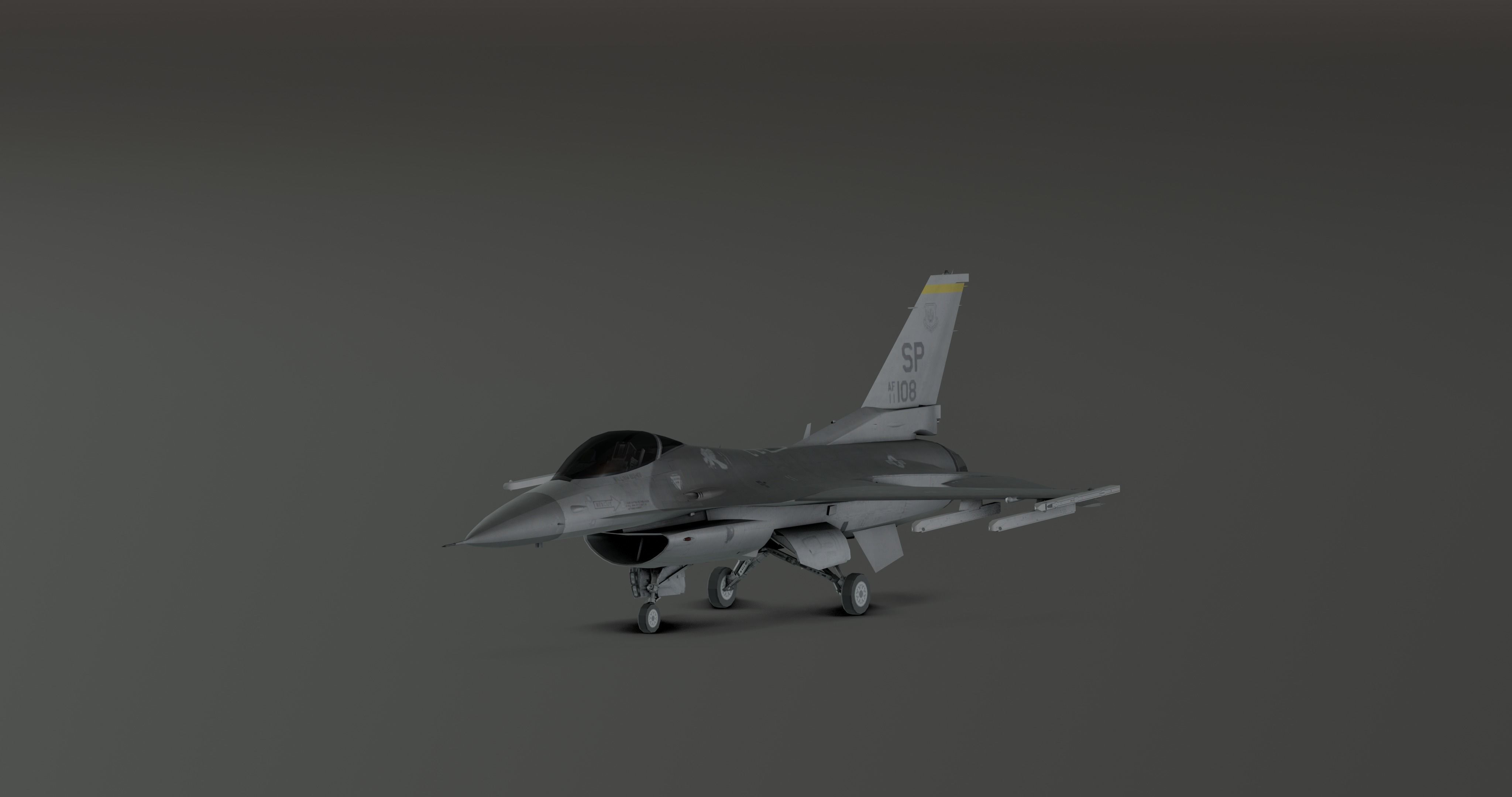 F16 - Original Fighter Jet  Low-poly 3D model_2