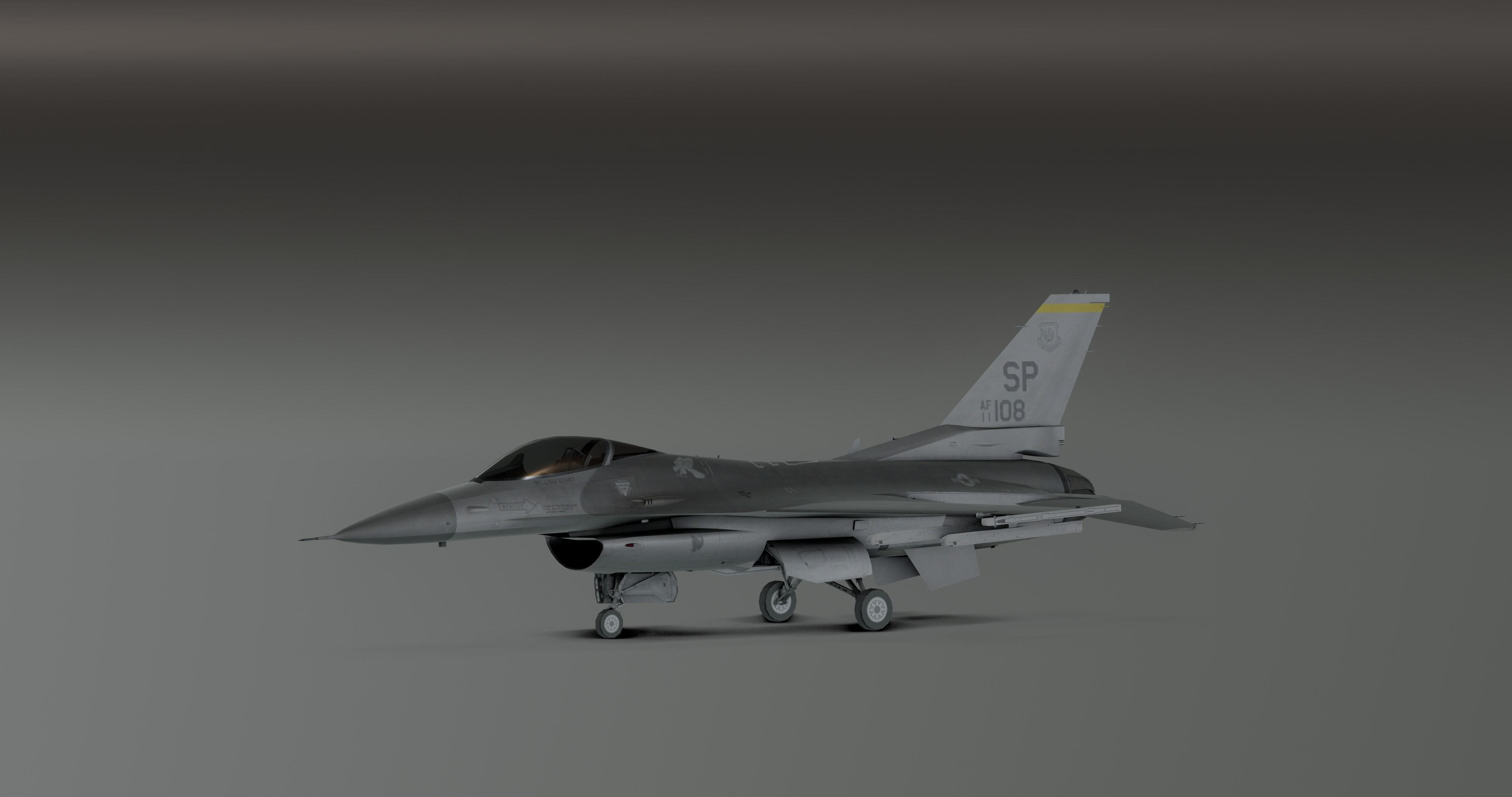 F16 - Original Fighter Jet  Low-poly 3D model_14