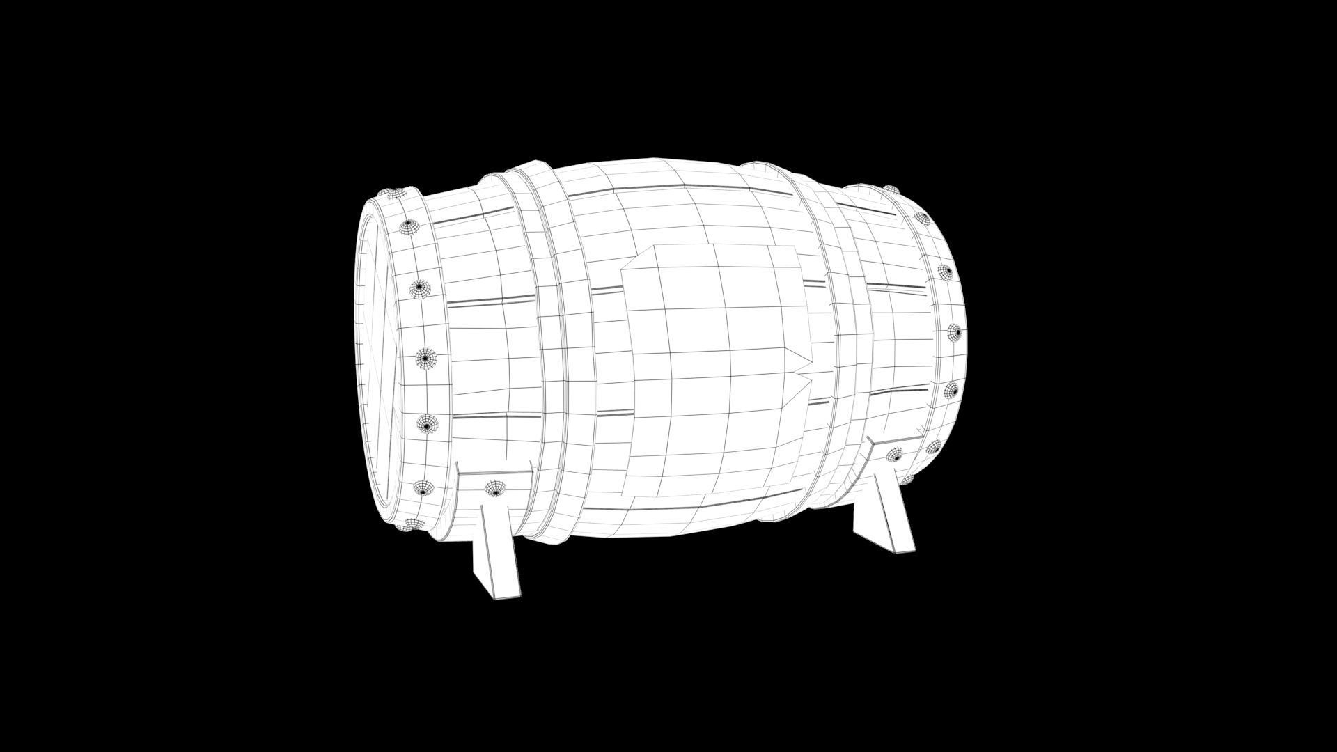 Stylized Barrel 3D model_8