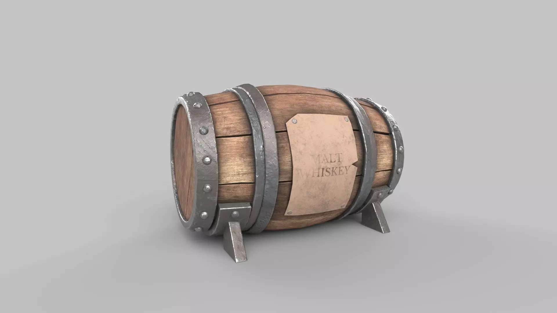 Stylized Barrel 3D model_0