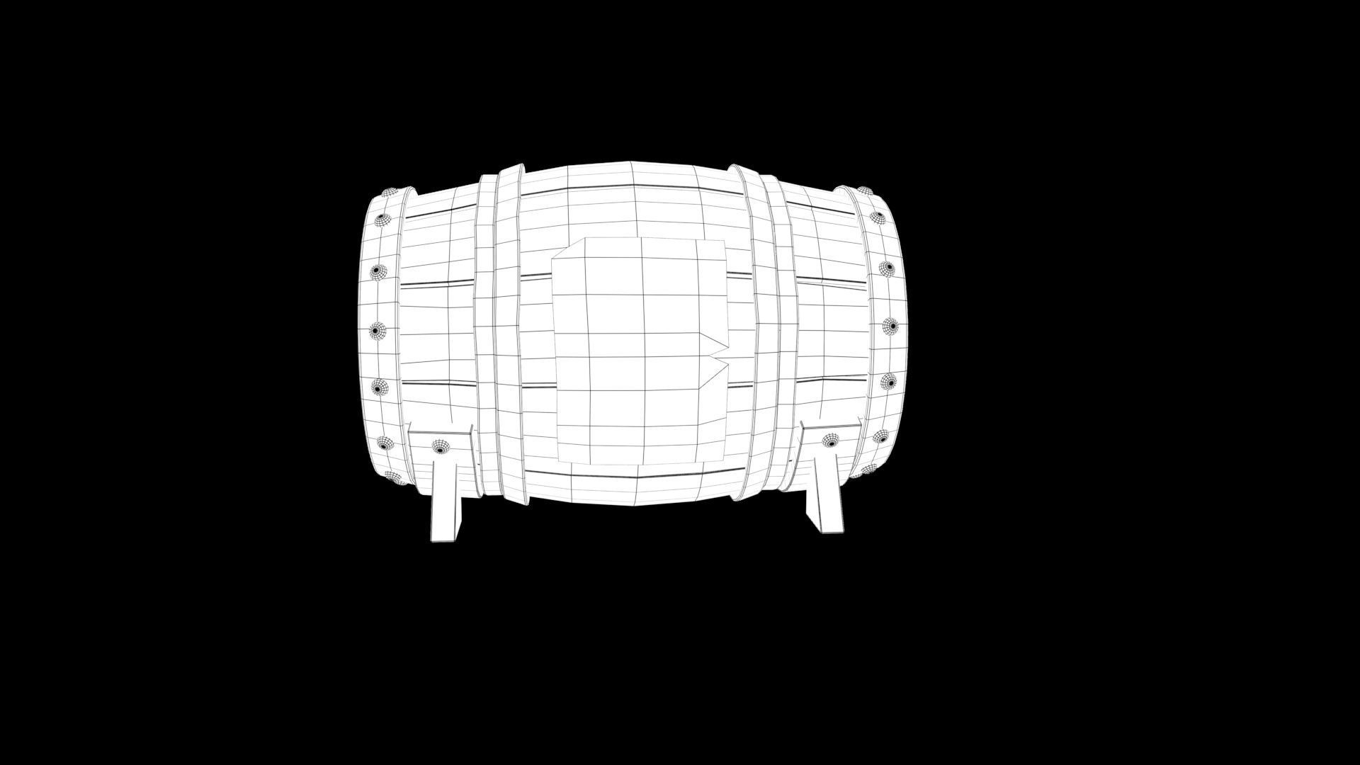 Stylized Barrel 3D model_7