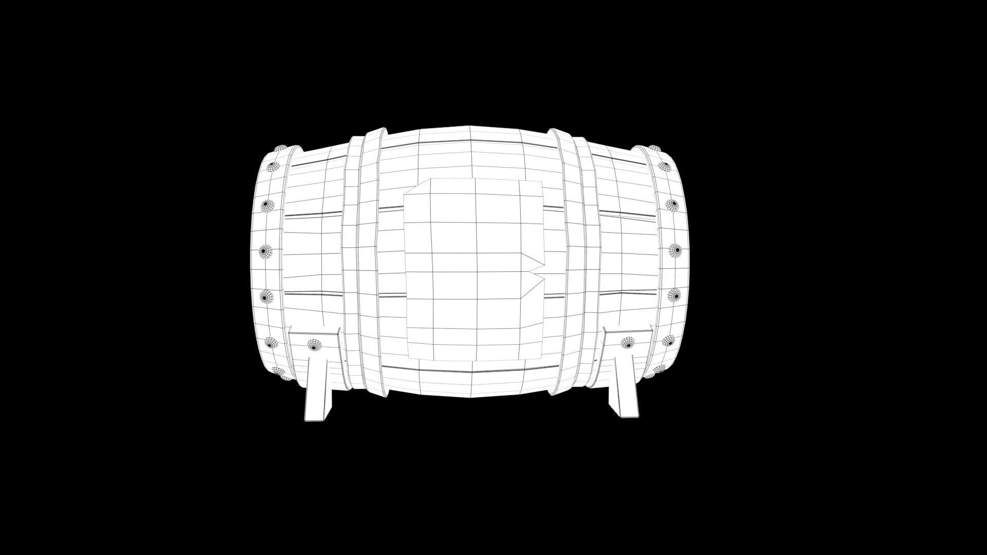 Stylized Barrel 3D model_9