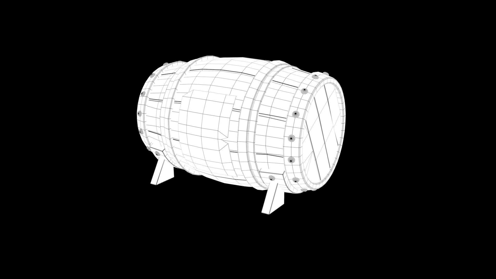 Stylized Barrel 3D model_6