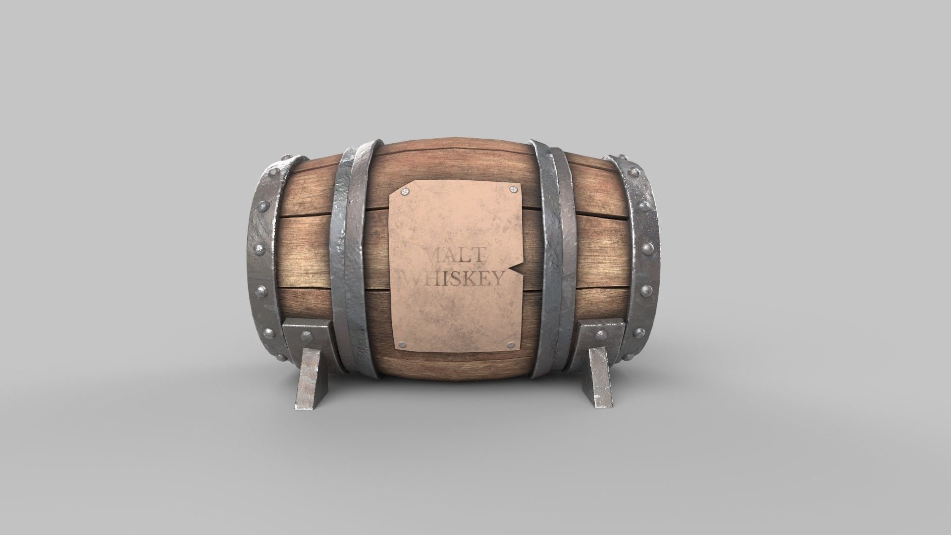 Stylized Barrel 3D model_2
