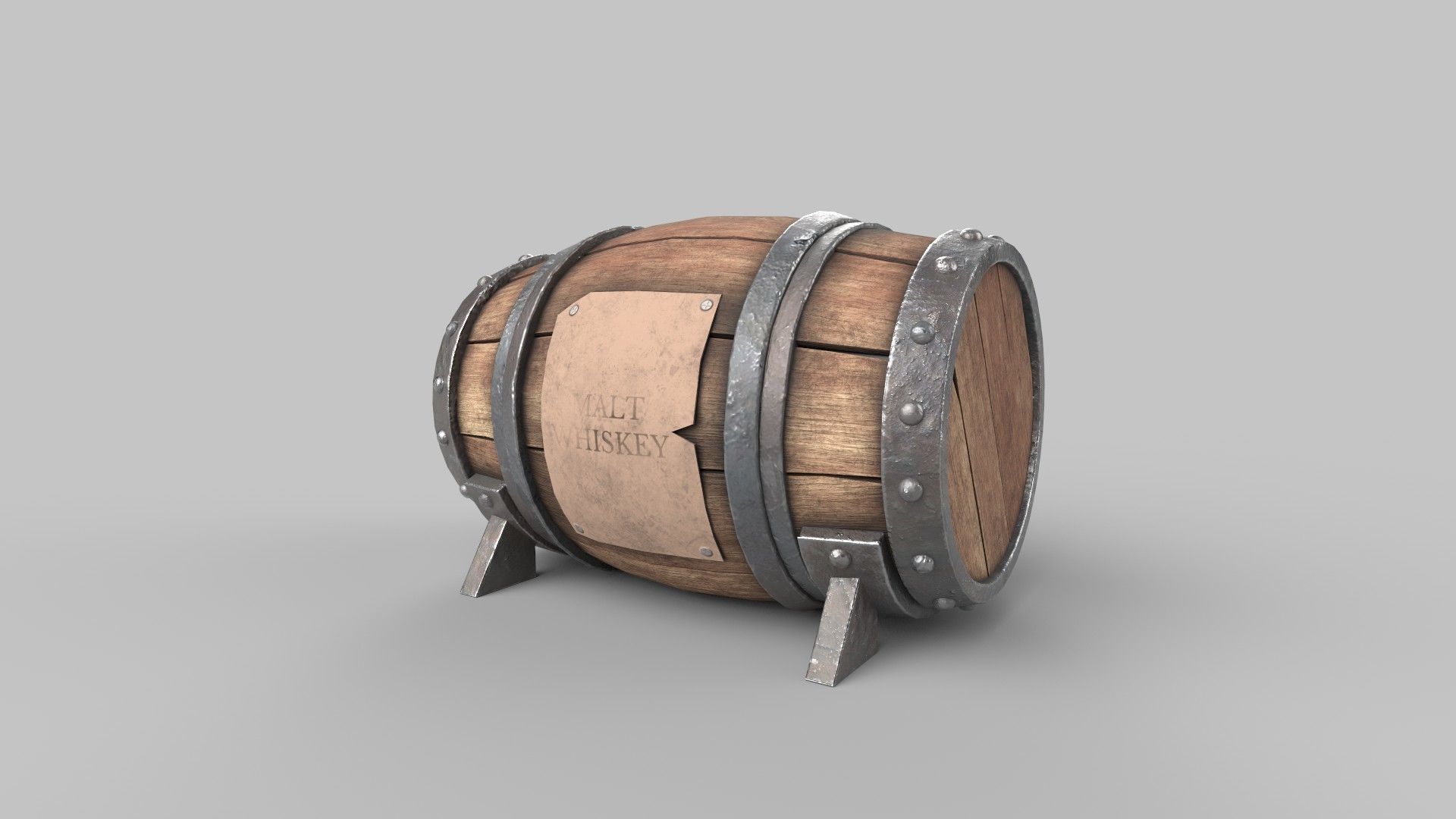 Stylized Barrel 3D model_1