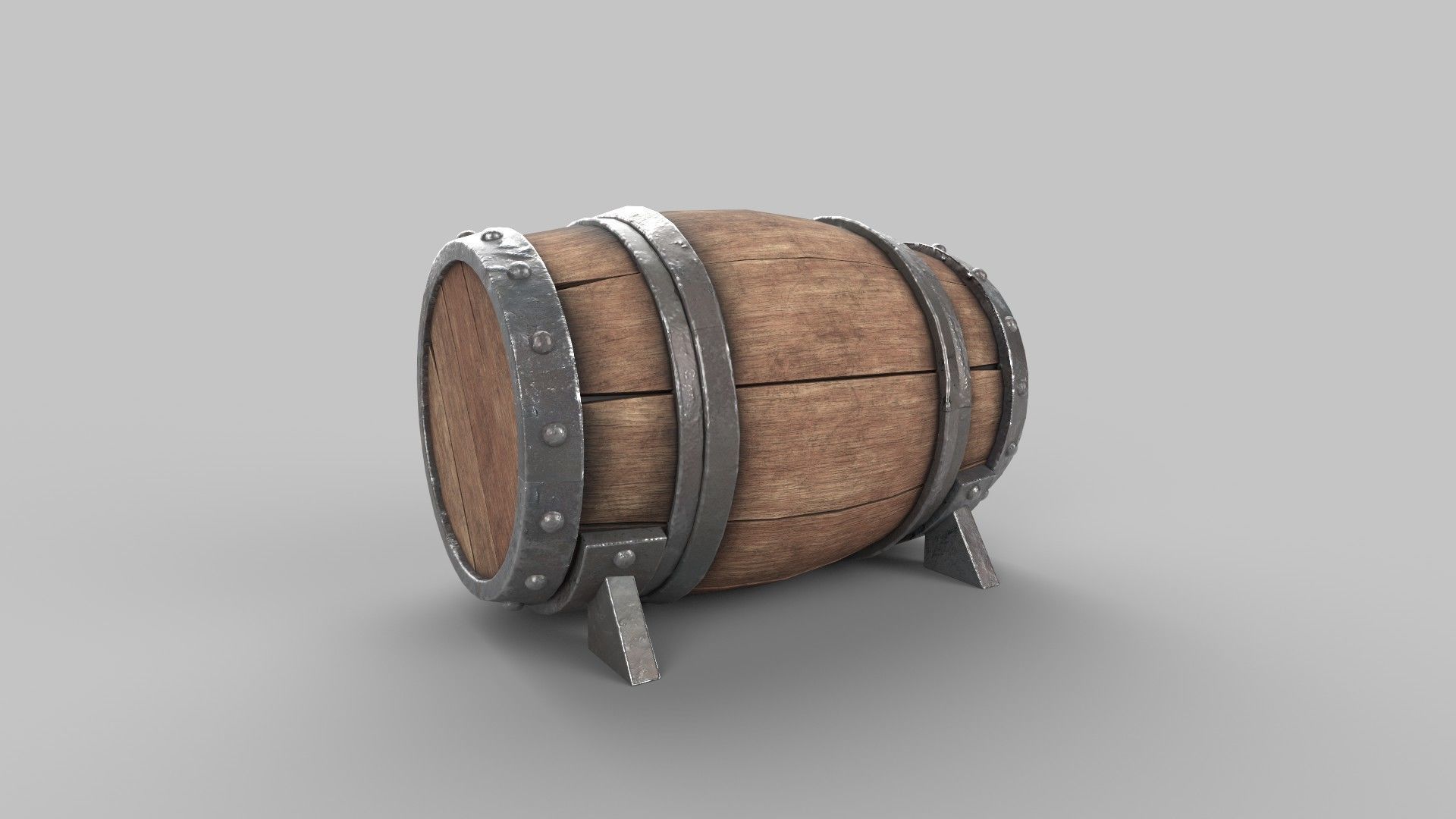 Stylized Barrel 3D model_4