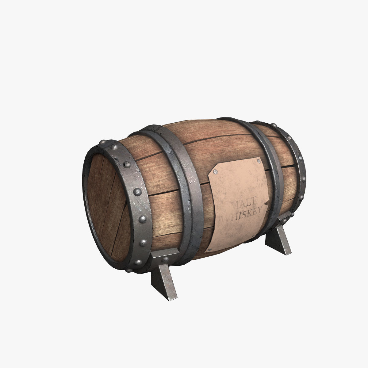 Stylized Barrel 3D model_5