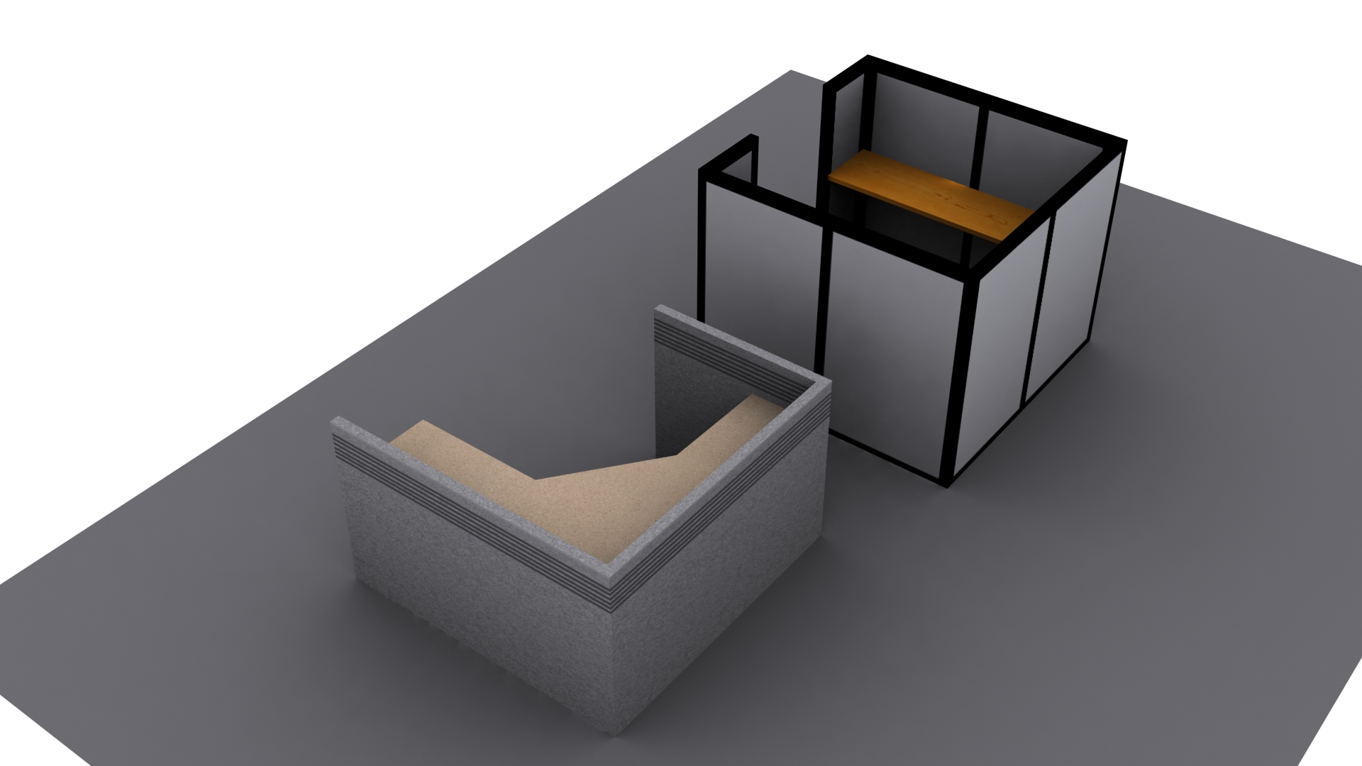 Cubicles Office Low Poly Free low-poly 3D model_3