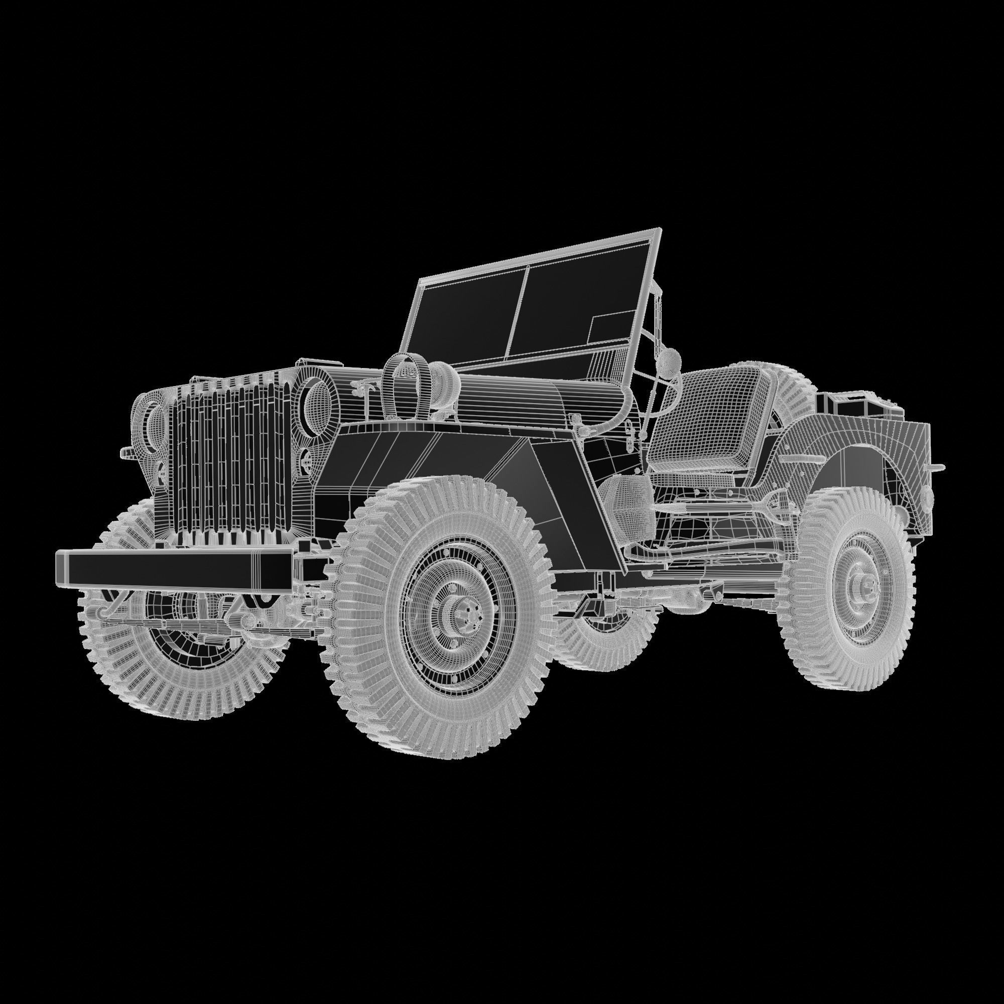Jeep Willys MP 1942 3D model_7